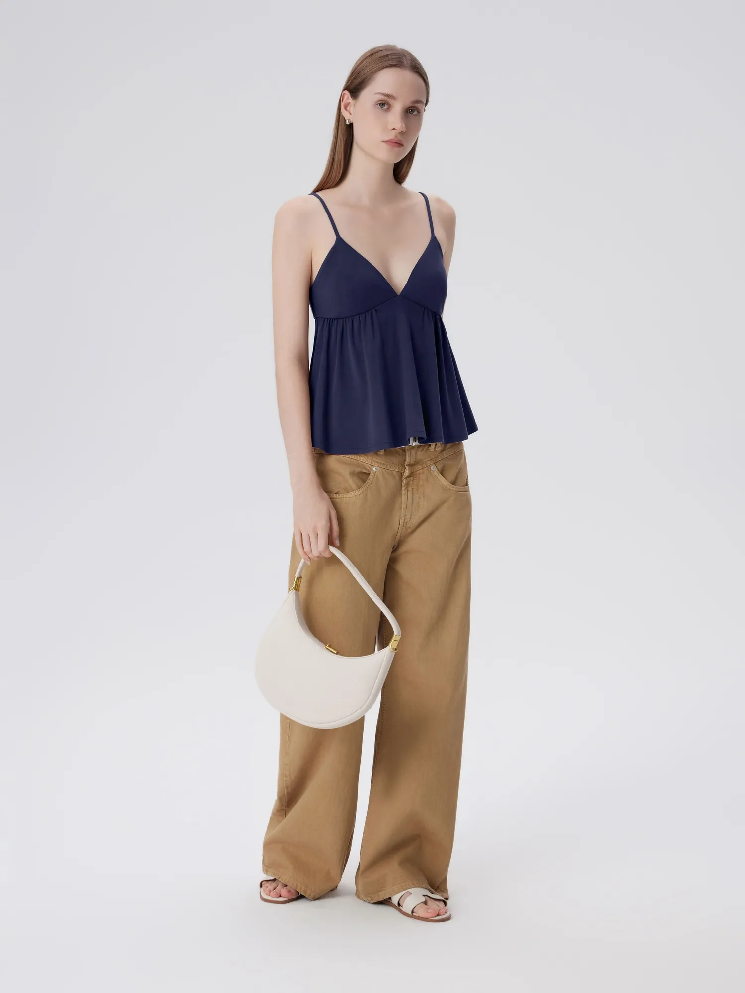 Babydoll Peplum V Neck Tank Tops - Image 39