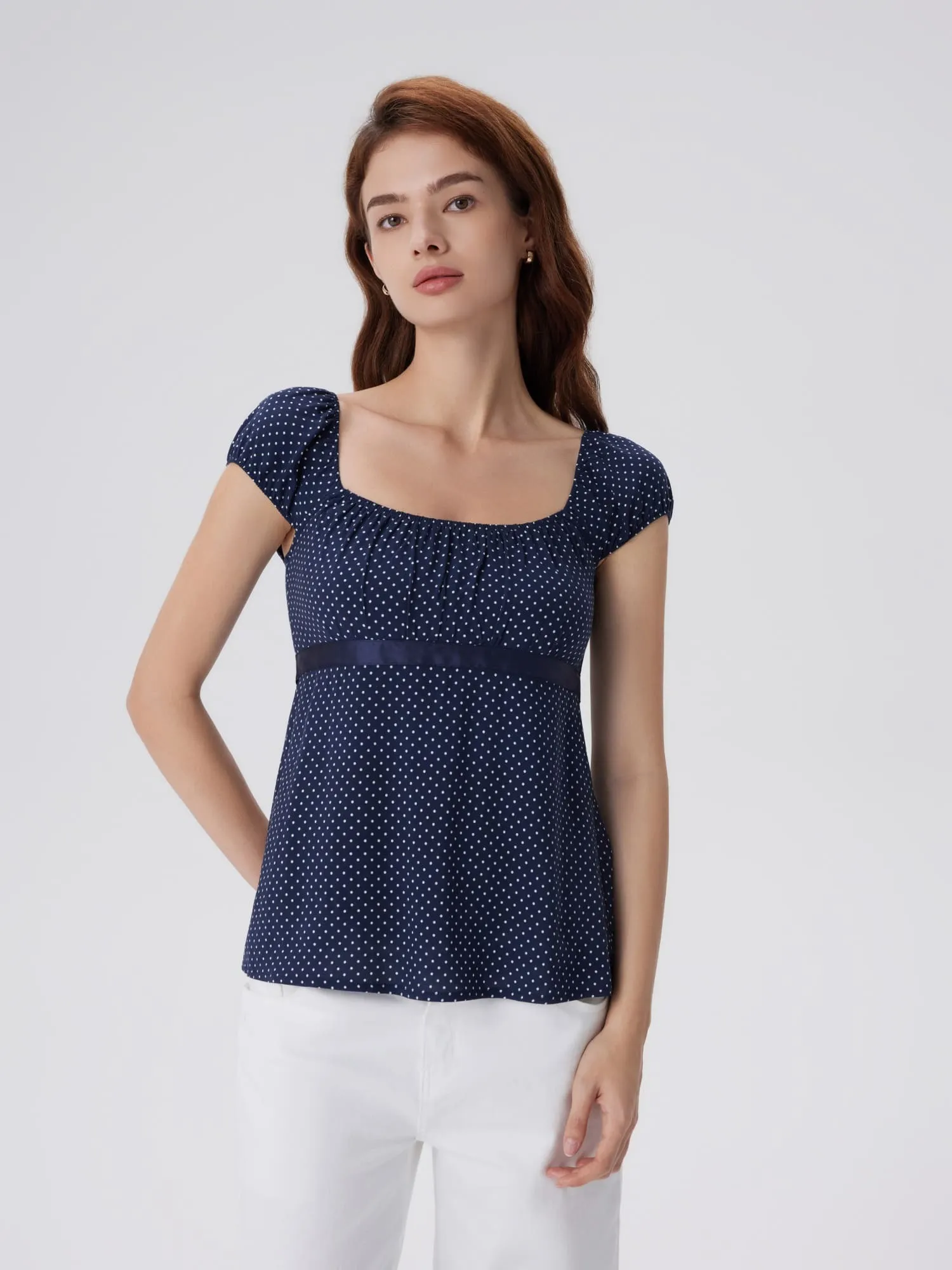 Babydoll Square Peplum with Bow Tie Tops - Image 10