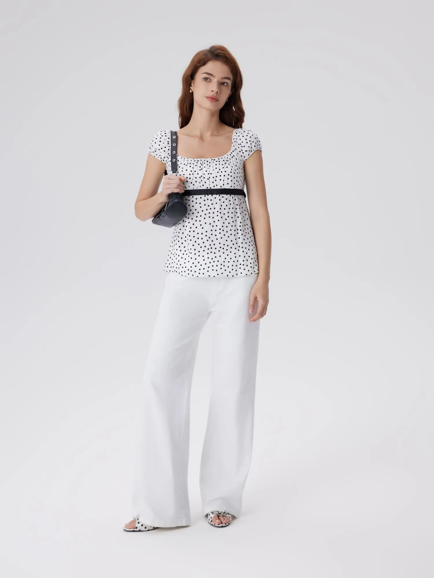Babydoll Square Peplum with Bow Tie Tops - Image 4