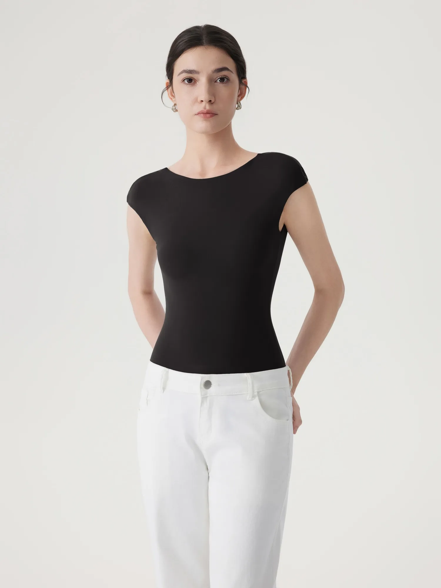 Backless Y2k Double Lined Bodysuit - Short Sleeve - Image 9