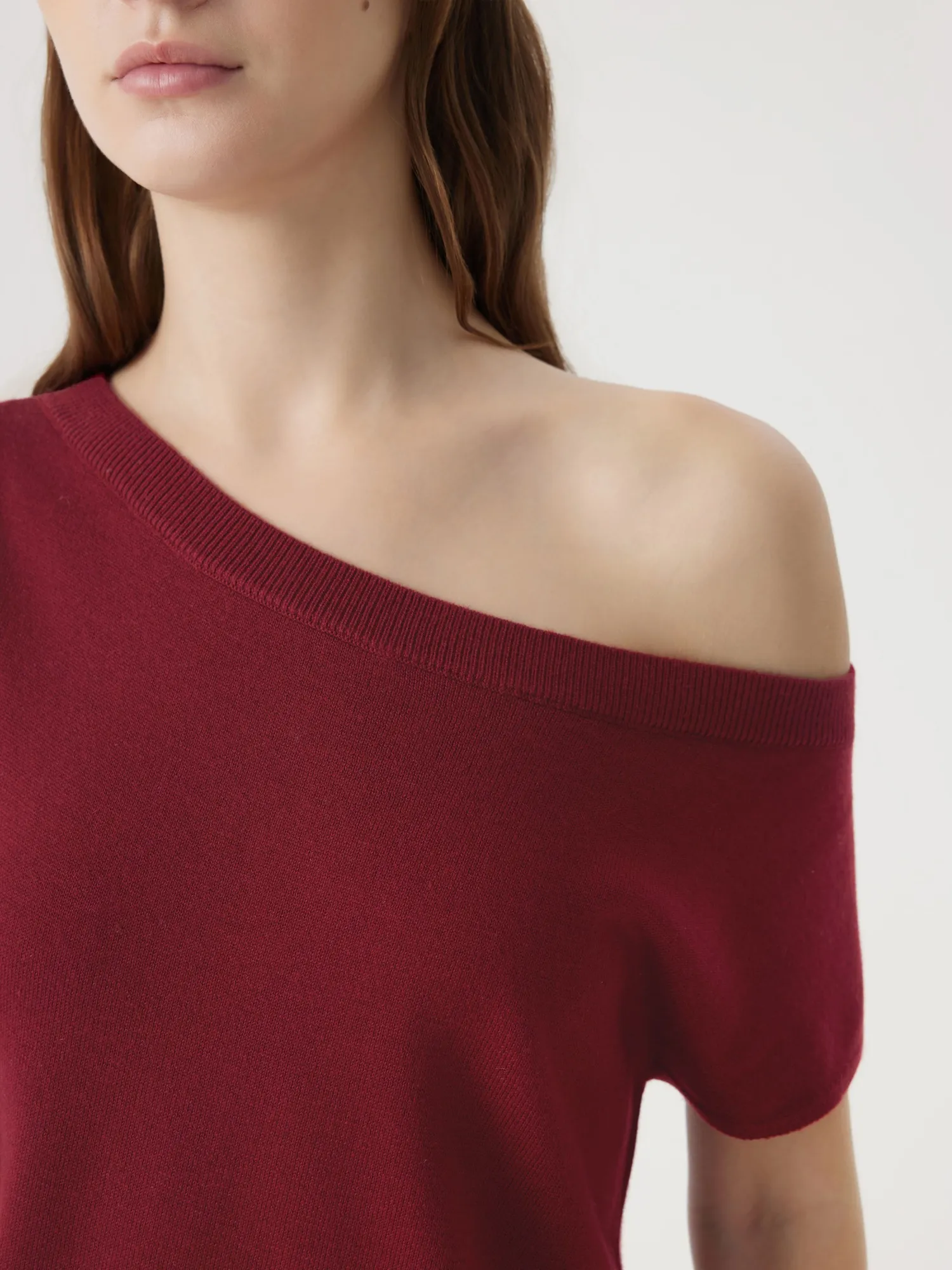 Cashmere Silk Blend Off Shoulder Tops - Image 2