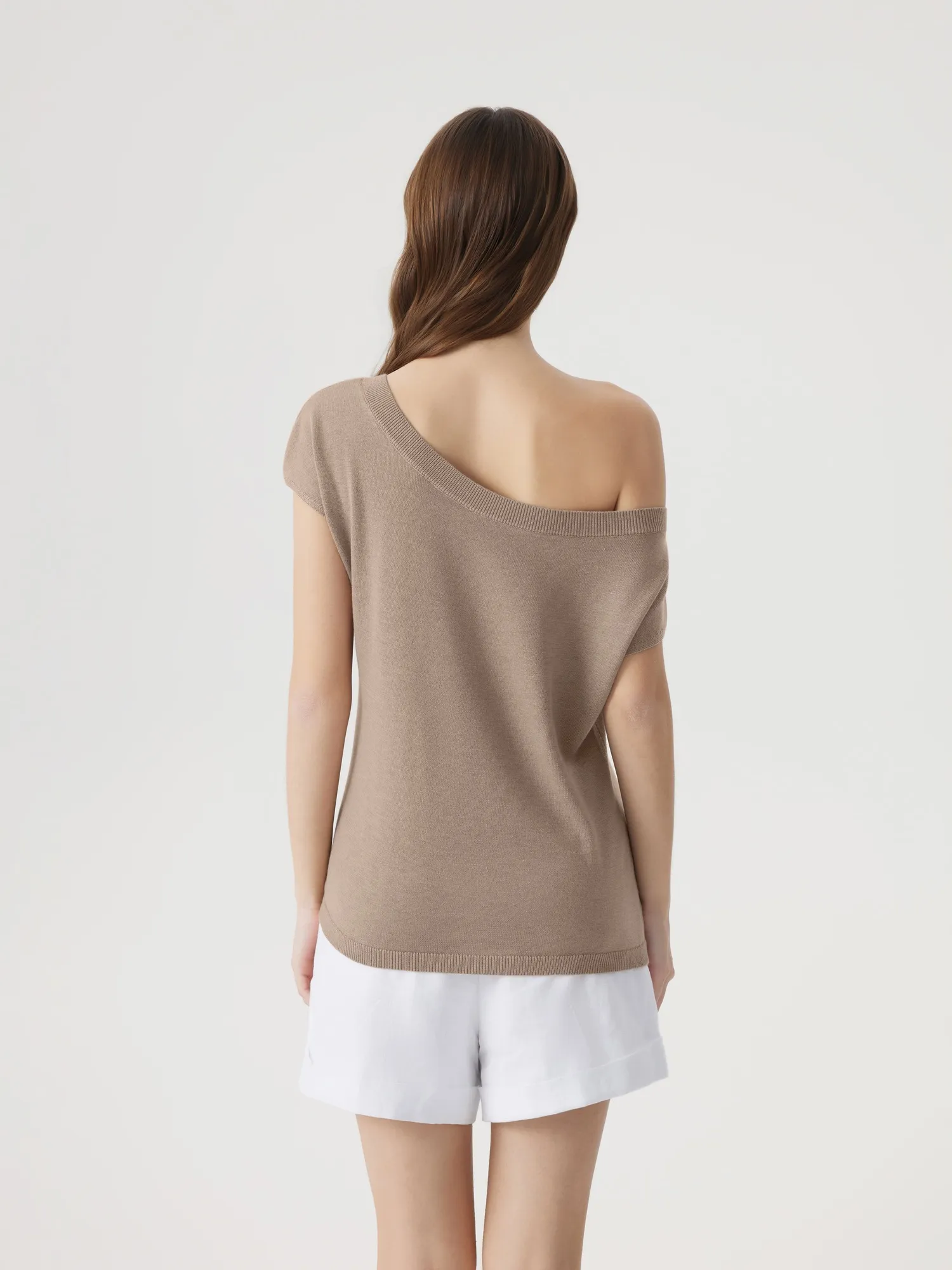 Cashmere Silk Blend Off Shoulder Tops - Image 29