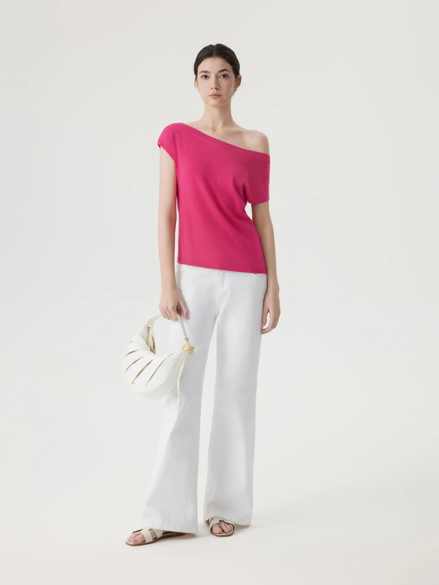 Cashmere Silk Blend Off Shoulder Tops - Image 39