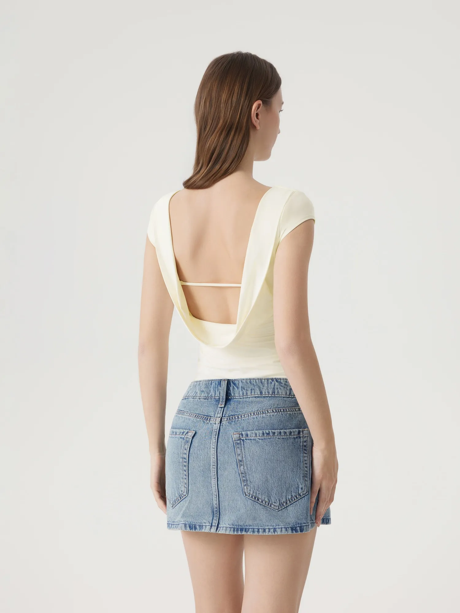 Boat Neck Cowl Backless Tops - Image 40