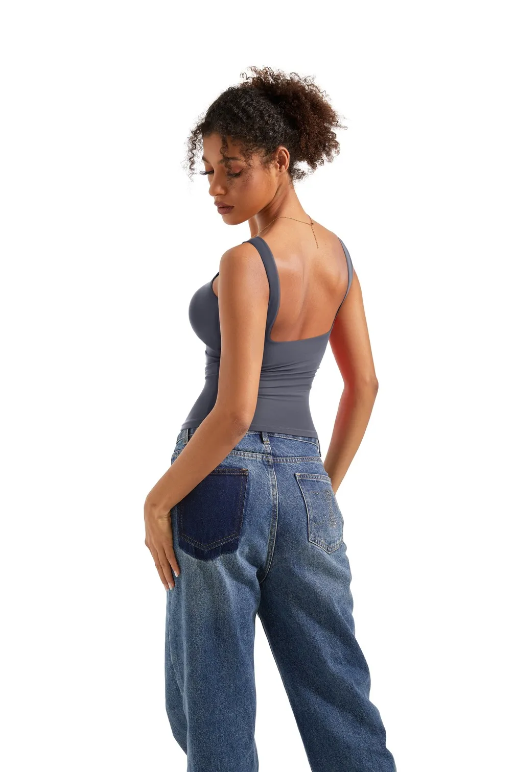 Buttery Soft Backless Boat Neck Tank Top - Image 45