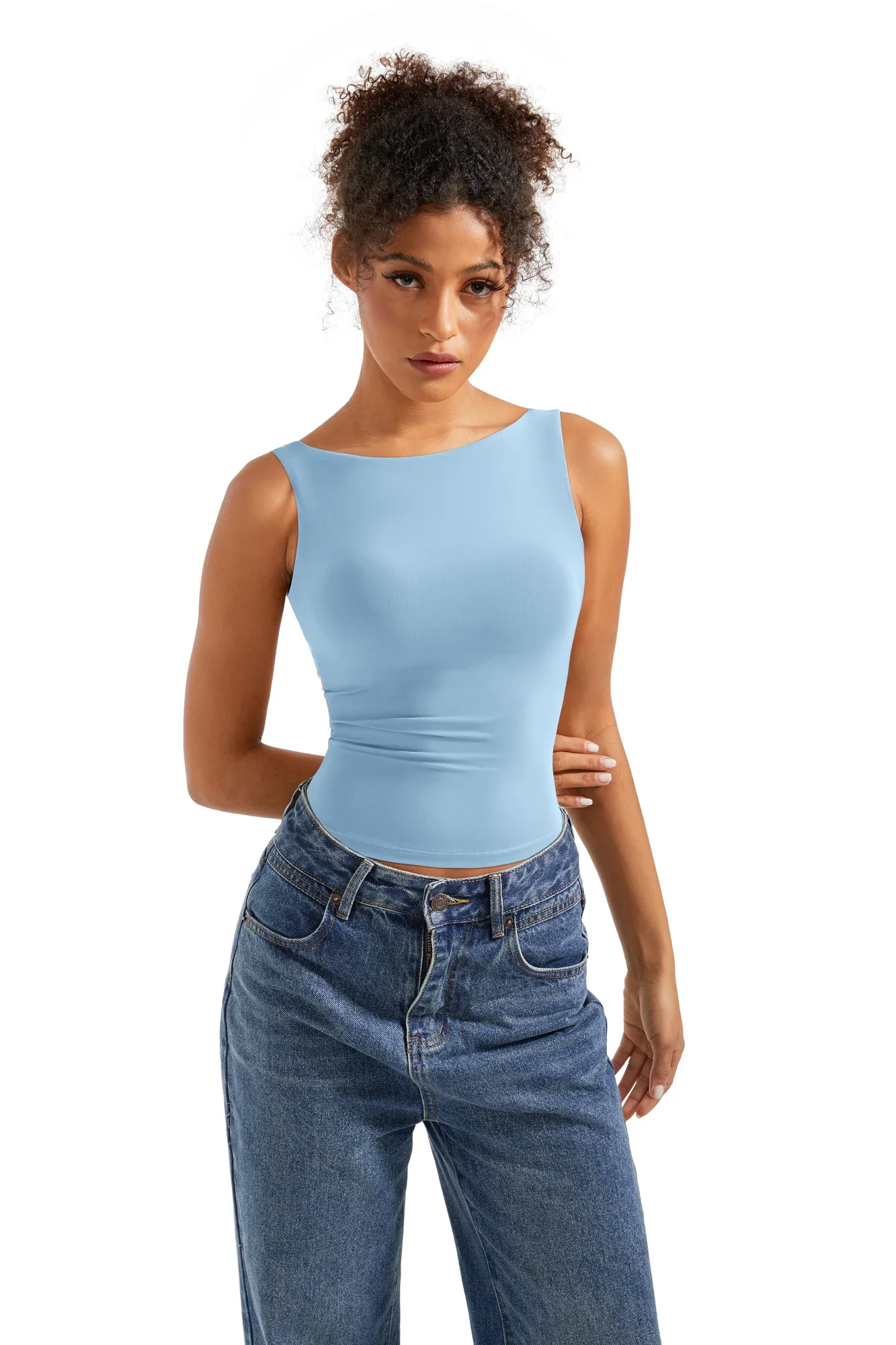 Buttery Soft Backless Boat Neck Tank Top - Image 6