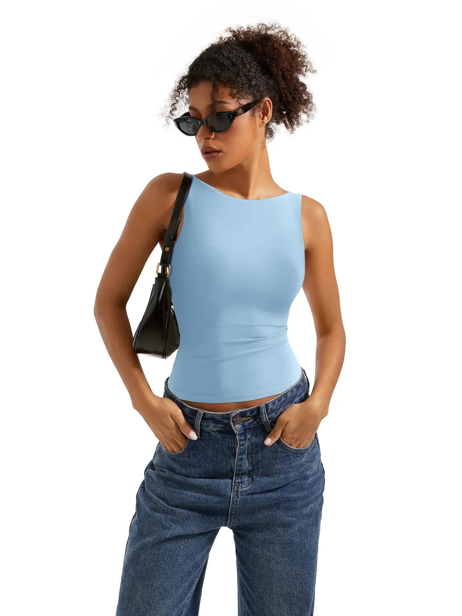 Buttery Soft Backless Boat Neck Tank Top - Image 8