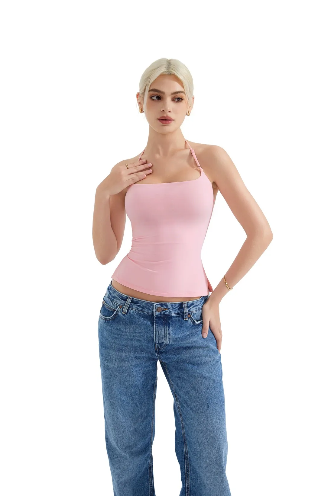 Buttery Soft Cami Halter Tank Top - Image 2
