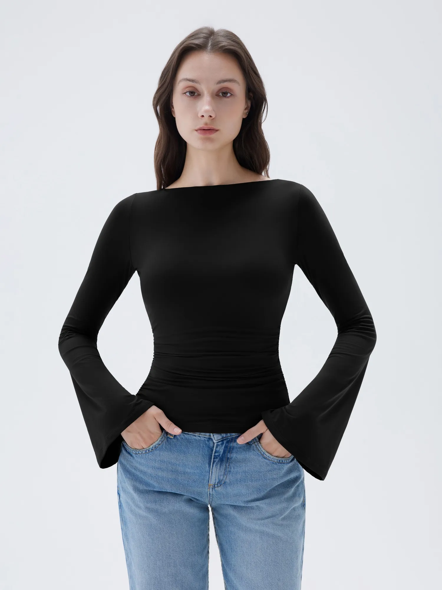 Buttery Soft Crew Neck Shirt - Bell Sleeve - Image 12