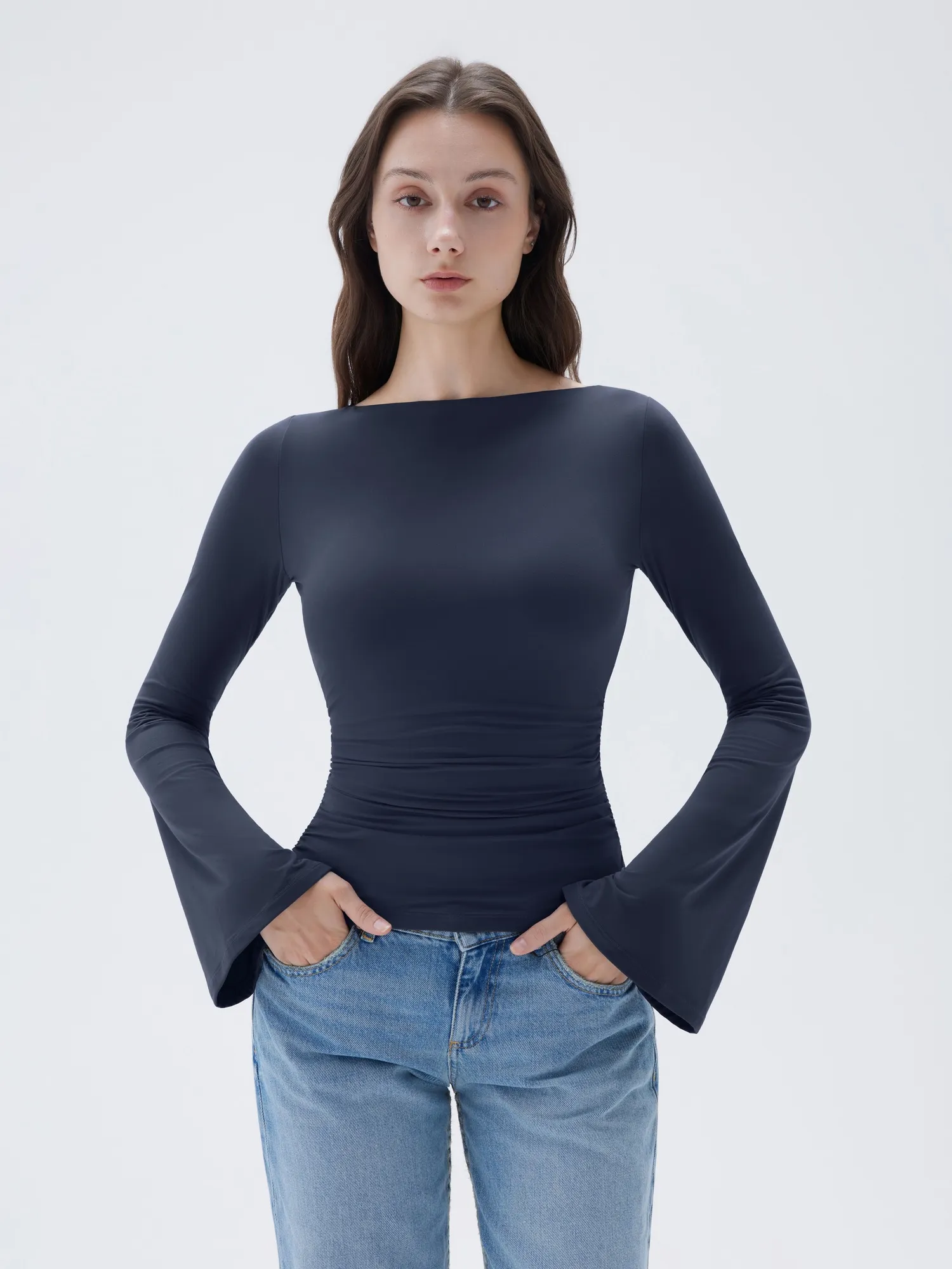 Buttery Soft Crew Neck Shirt - Bell Sleeve - Image 22