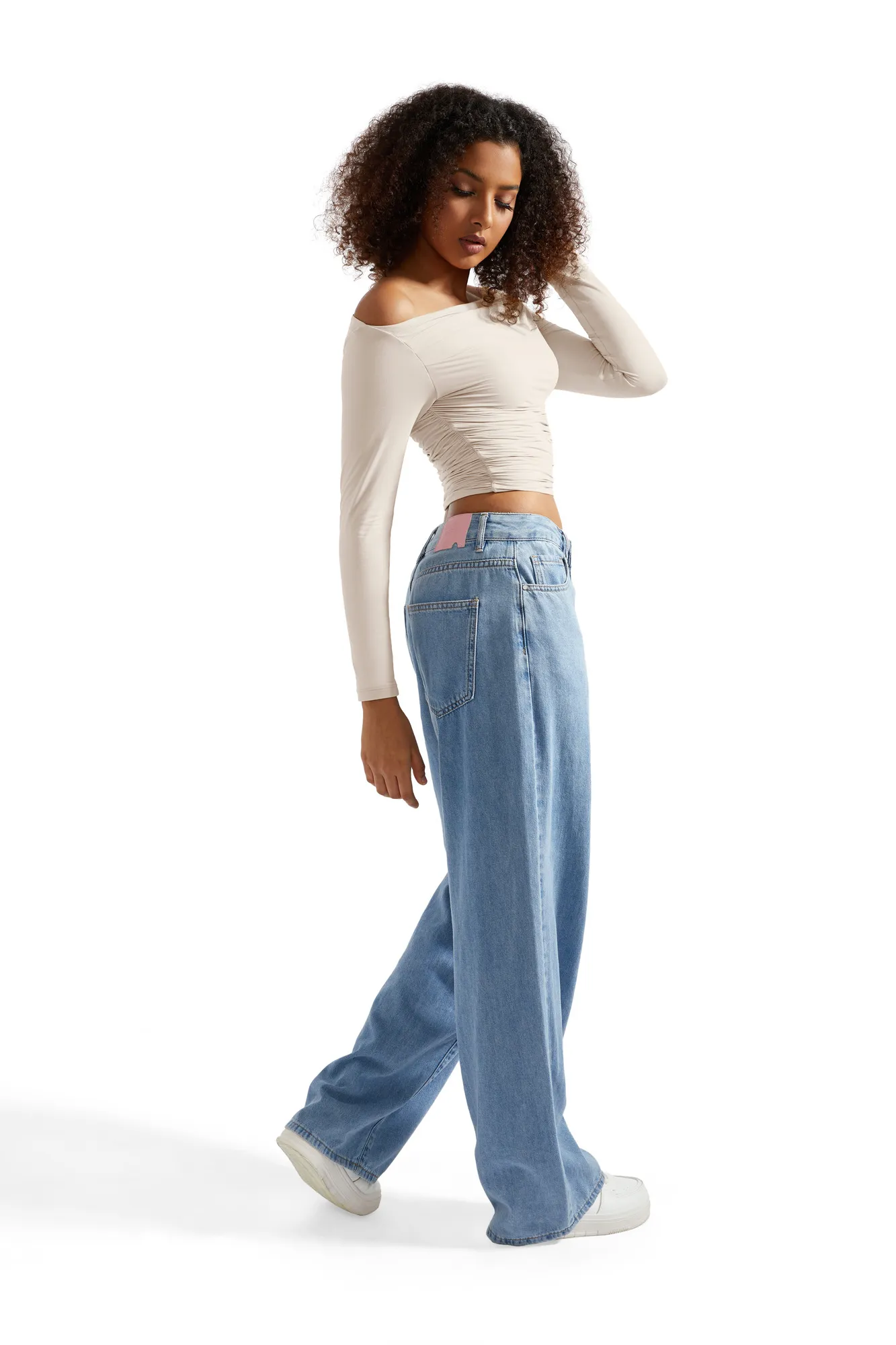 Buttery Soft Ruched Off Shoulder Shirt - Long Sleeve - Image 63