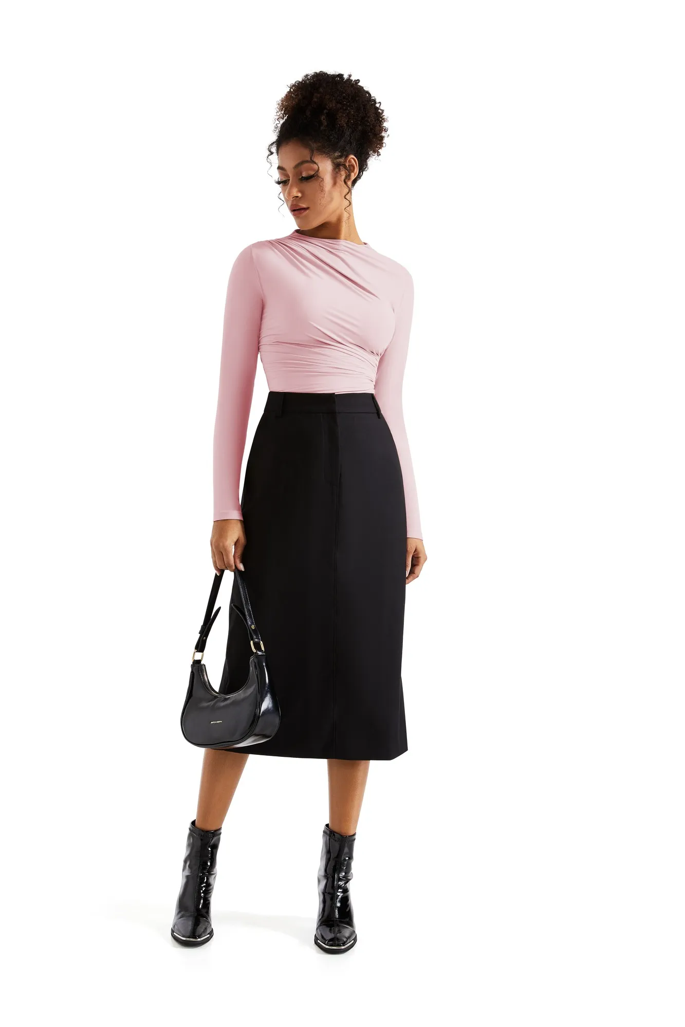 Buttery Soft Ruched Neck Shirt - Long Sleeve - Image 17