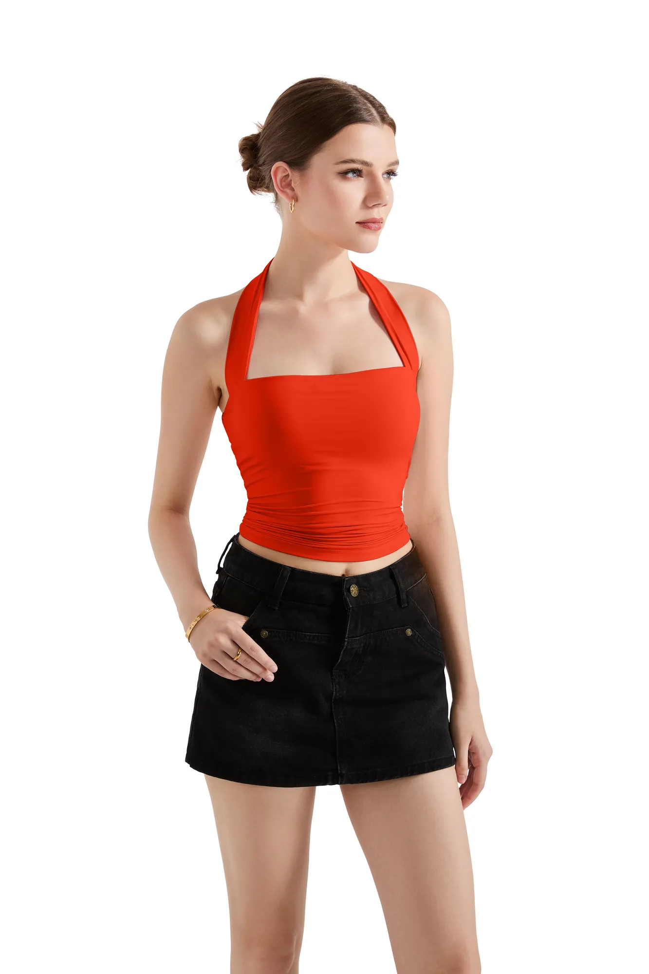 Buttery Soft Square Neck Halter Tank Top - Image 5