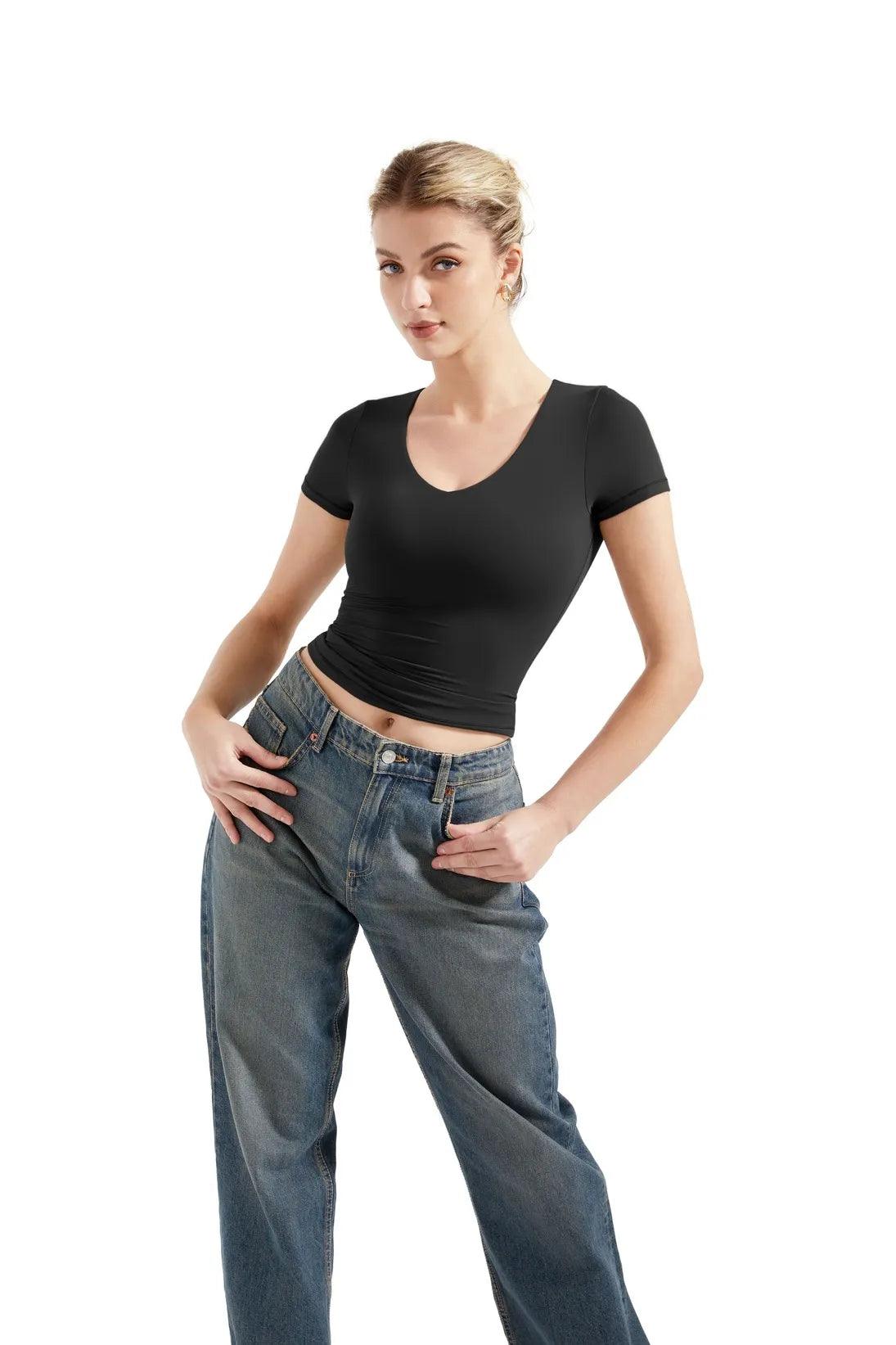 Buttery Soft V Neck Shirt - Short Sleeve - Image 5