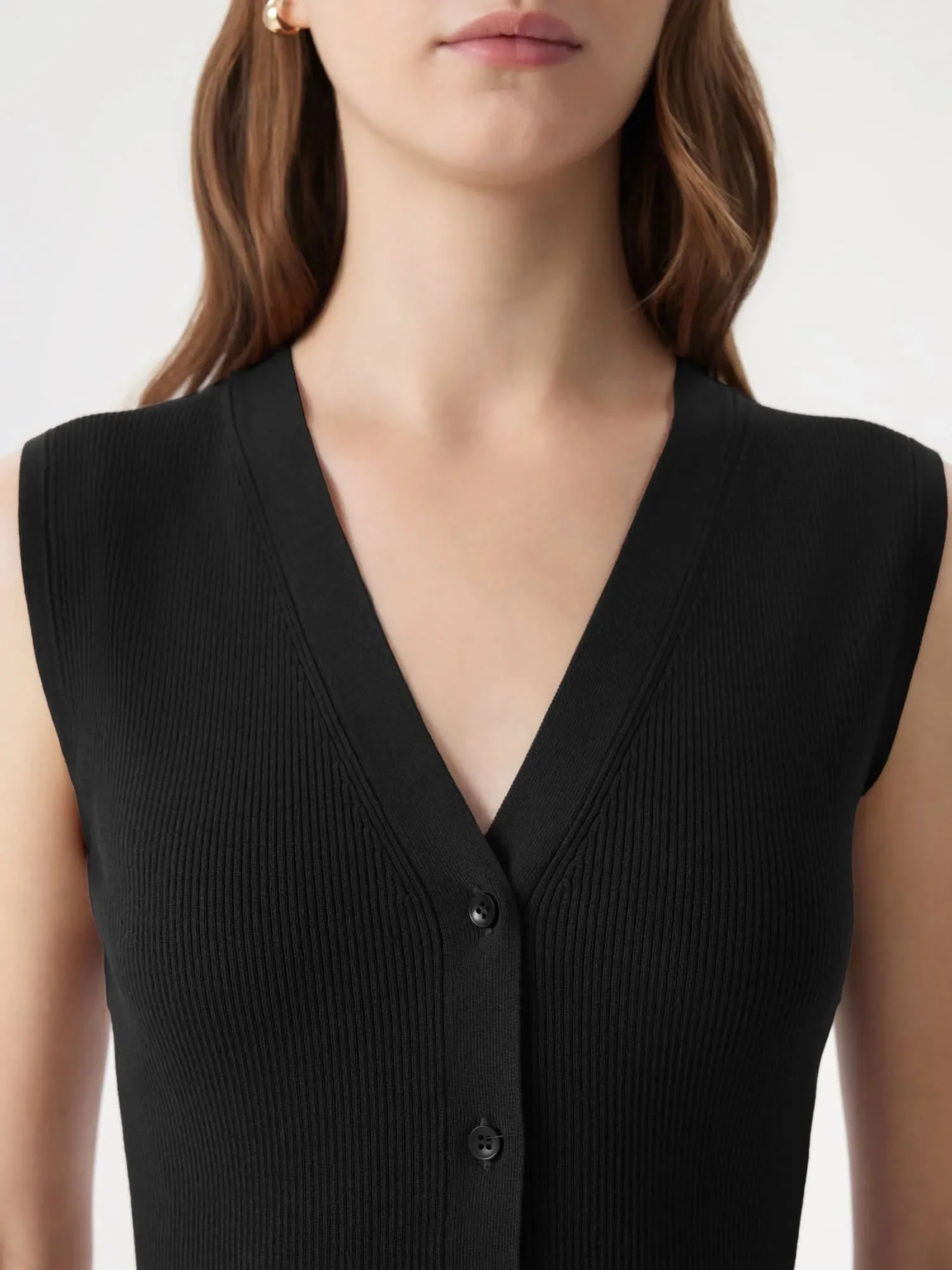Button V Neck Tank Sweater Vest - Image 22