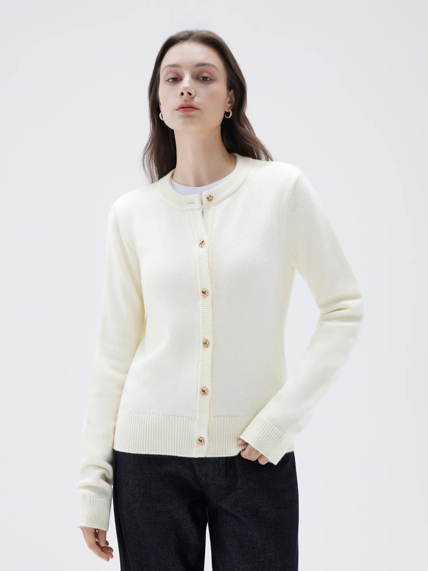 Cashmere Button Up Sweater - Image 18