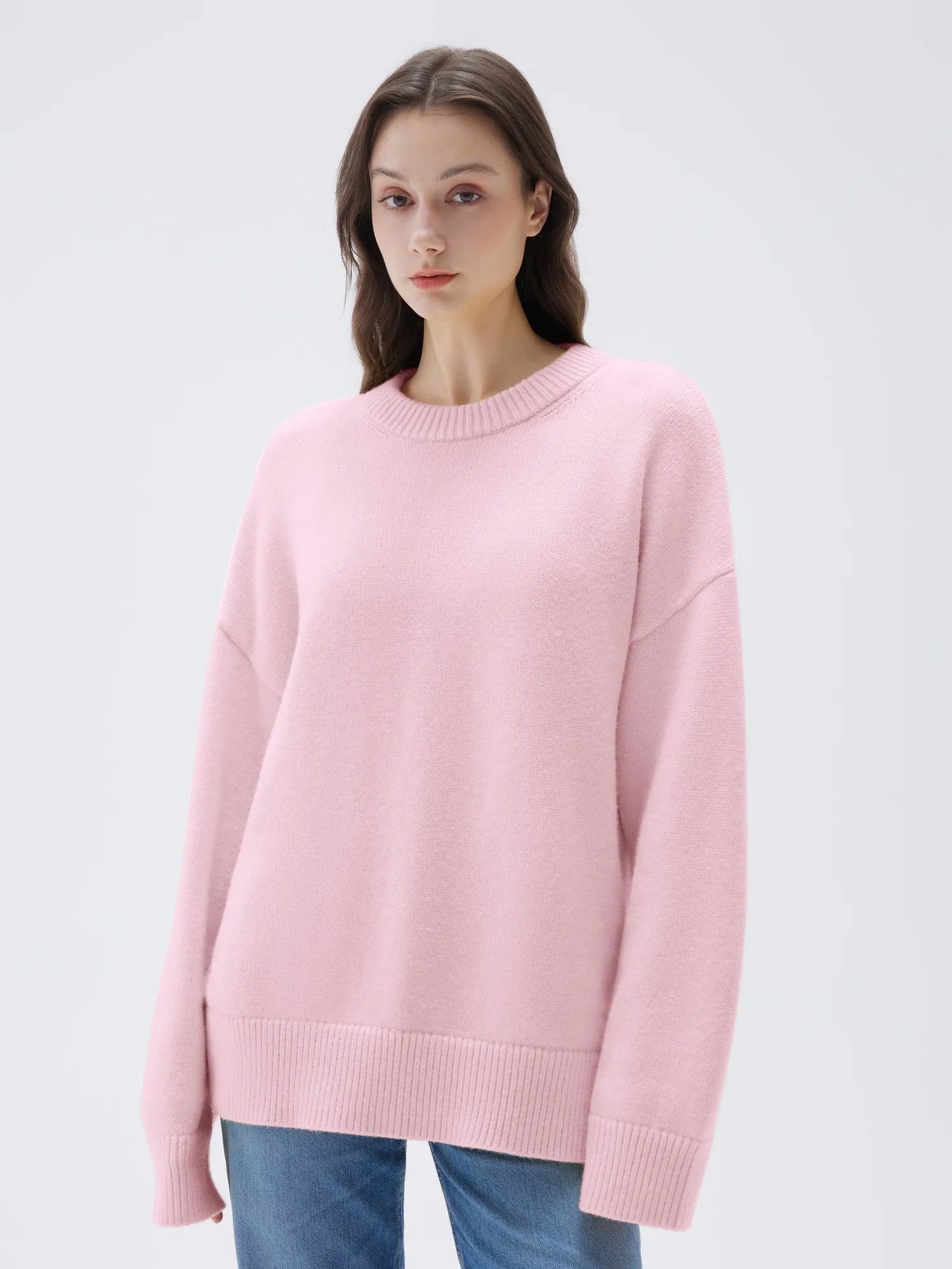Cashmere Oversized Crew Neck Sweater - Image 88