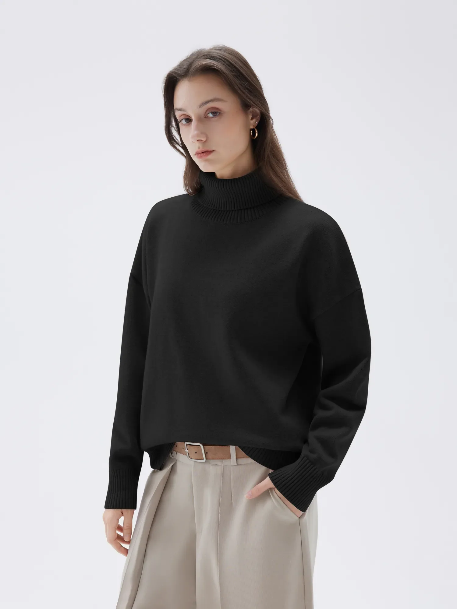 Cashmere Oversized Turtleneck Sweater - Image 3