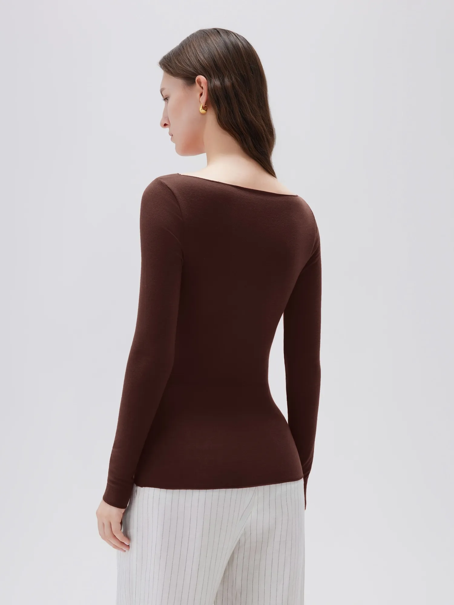 Cloud Cashmere Boat Neck Shirt - Long Sleeve - Image 16