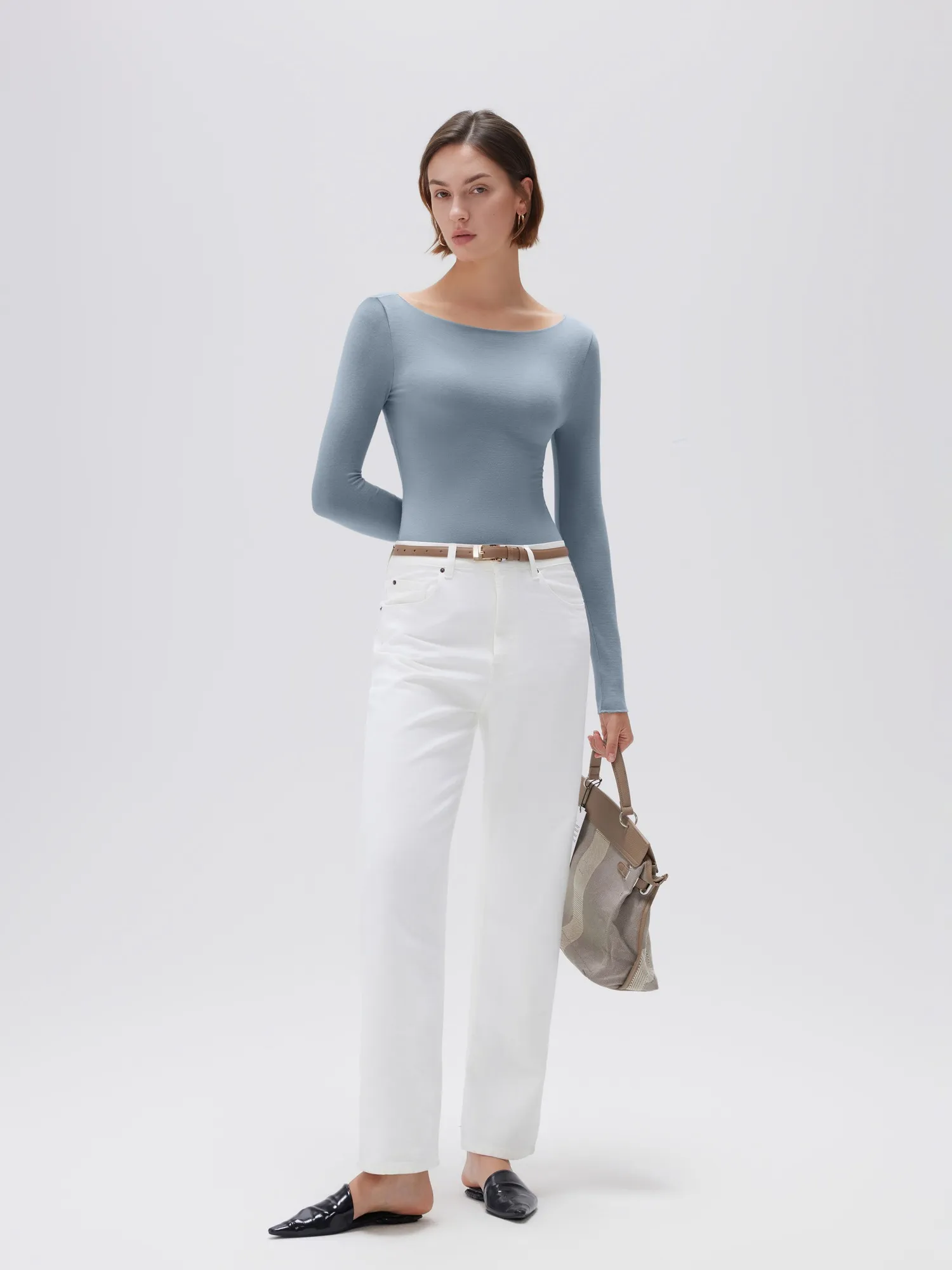 Cloud Cashmere Boat Neck Shirt - Long Sleeve - Image 50