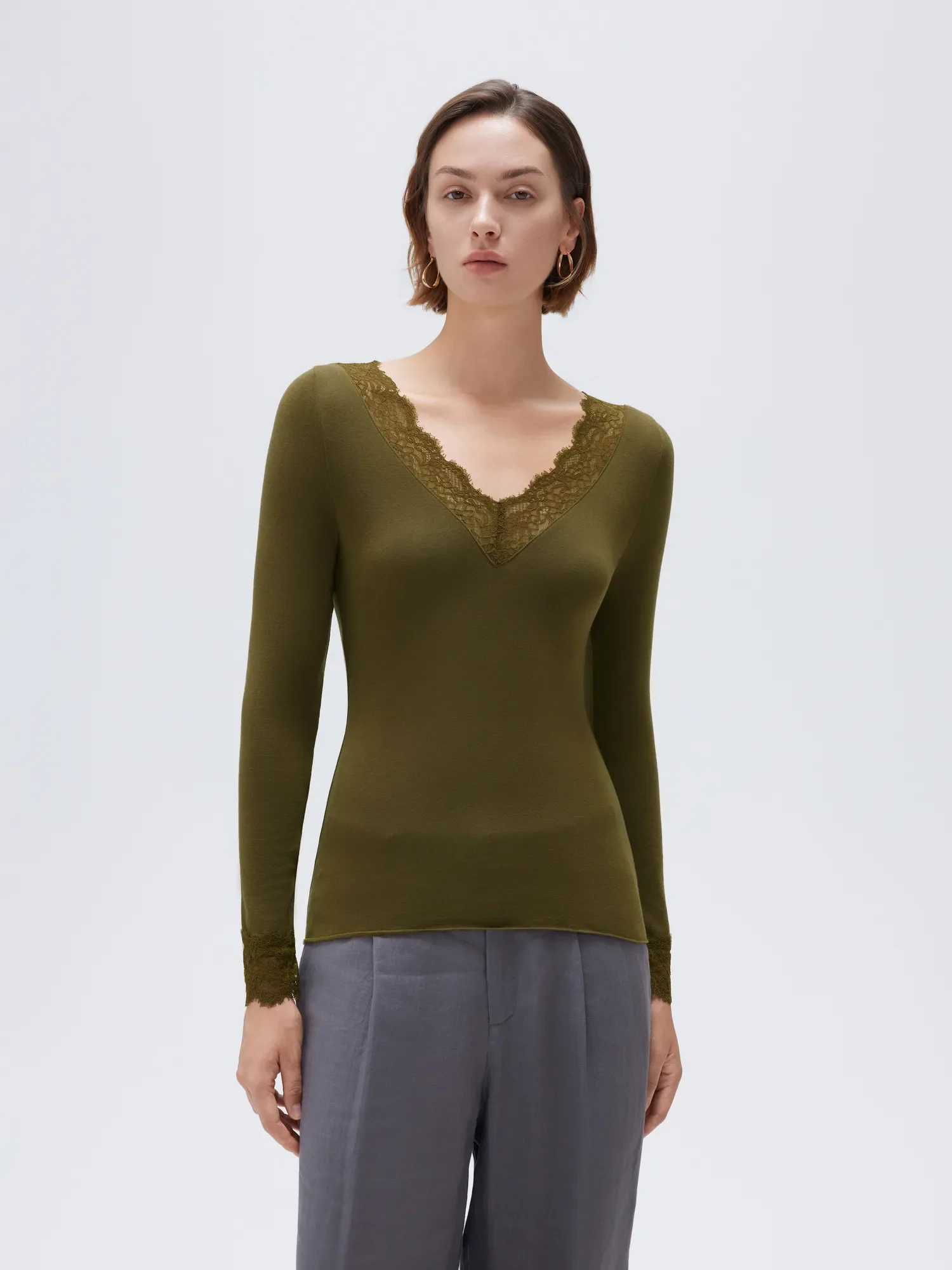 Cloud Cashmere Lace Shirt - Long Sleeve - Image 46