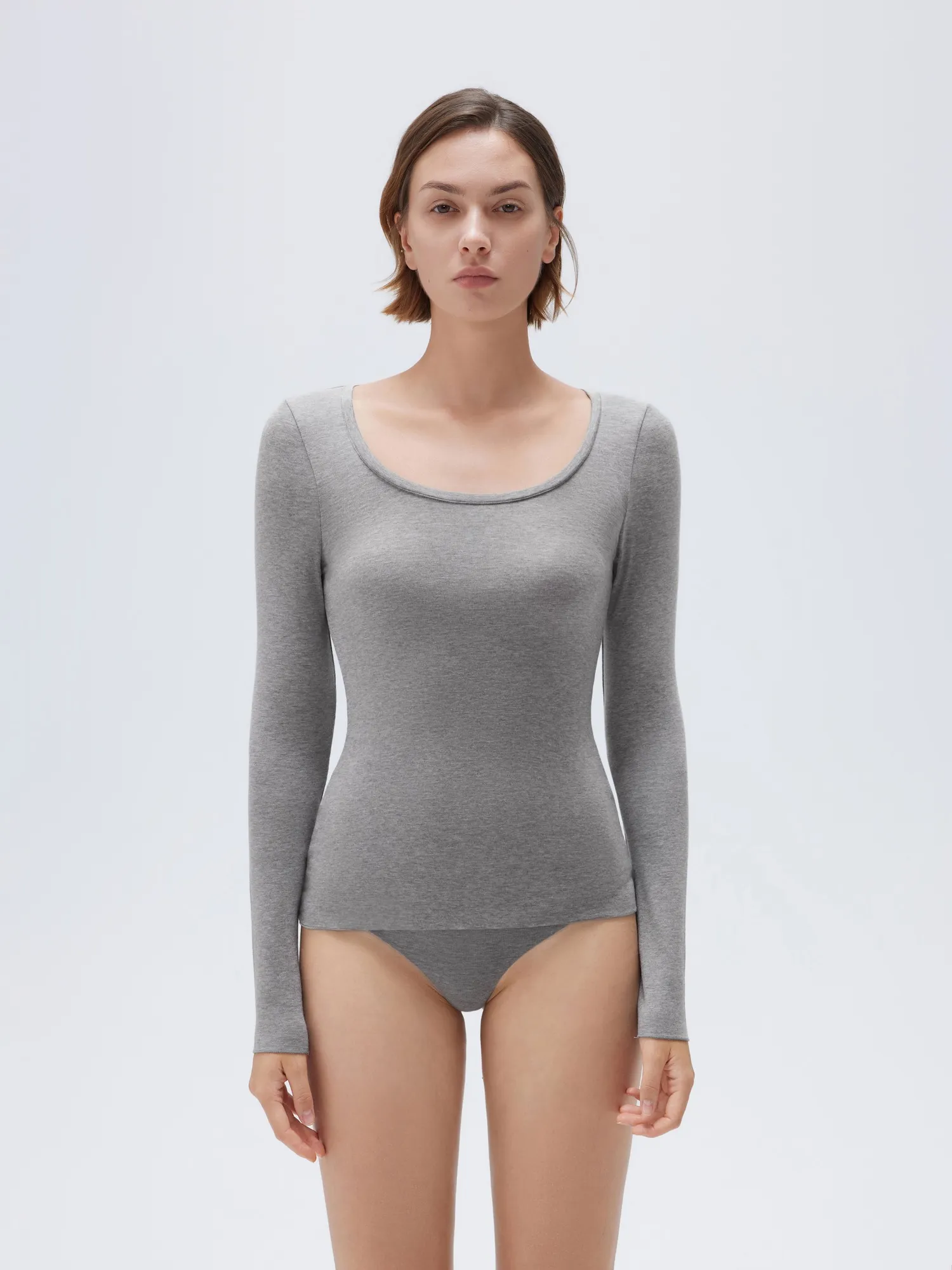 Cloud Cashmere Scoop Neck Shirt - Long Sleeve - Image 13