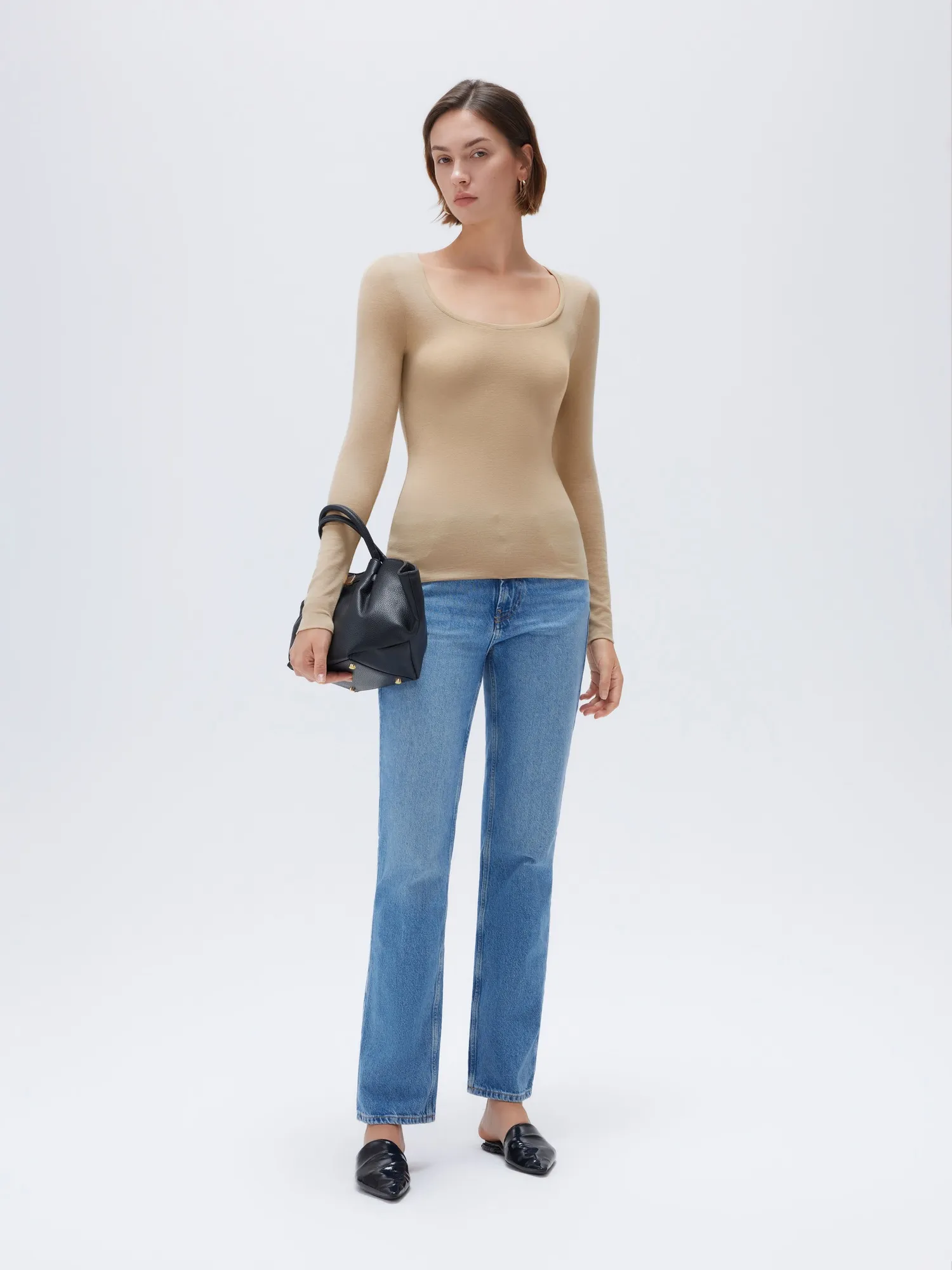 Cloud Cashmere Scoop Neck Shirt - Long Sleeve - Image 23