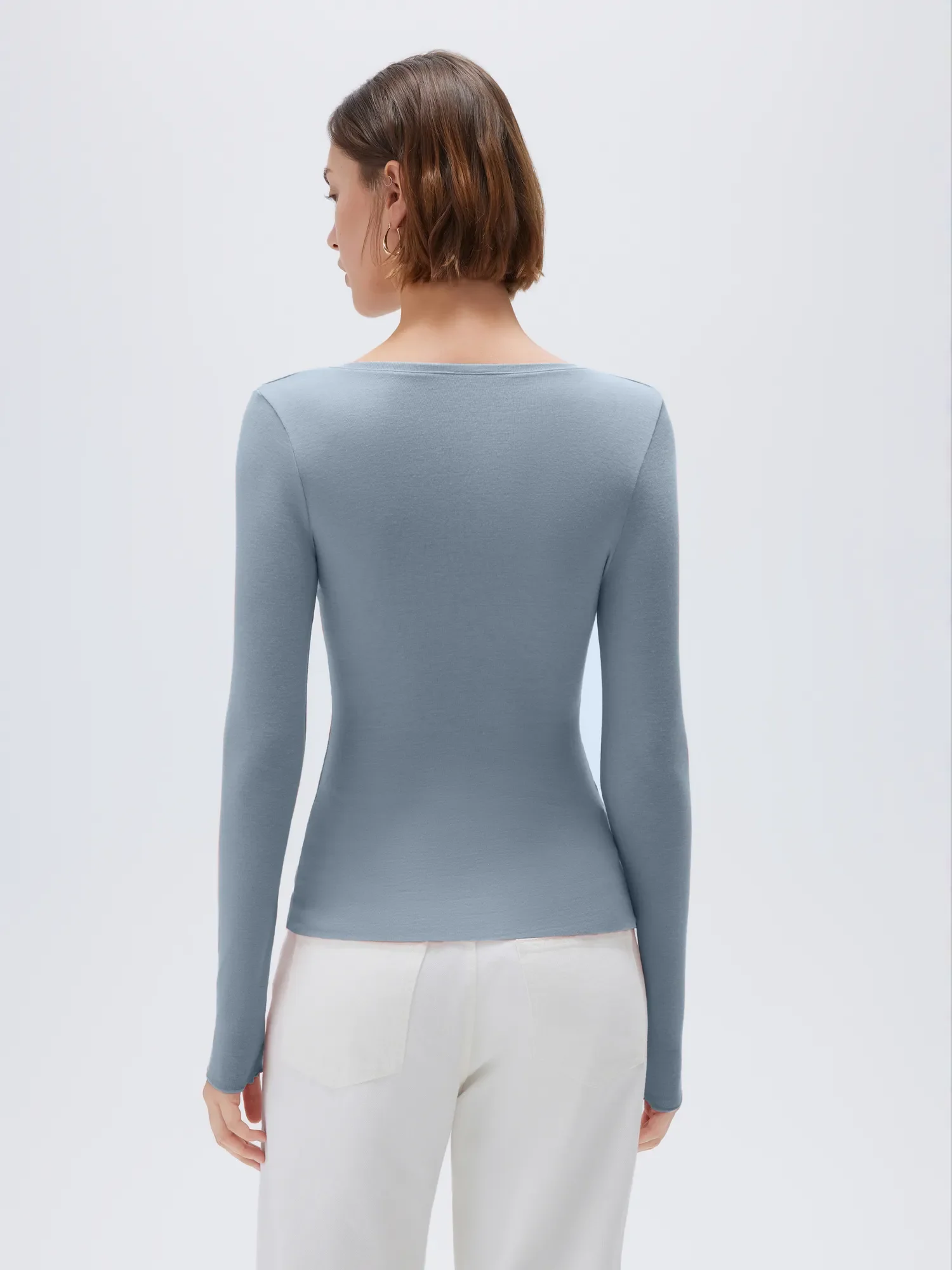 Cloud Cashmere V Neck Shirt - Long Sleeve - Image 10