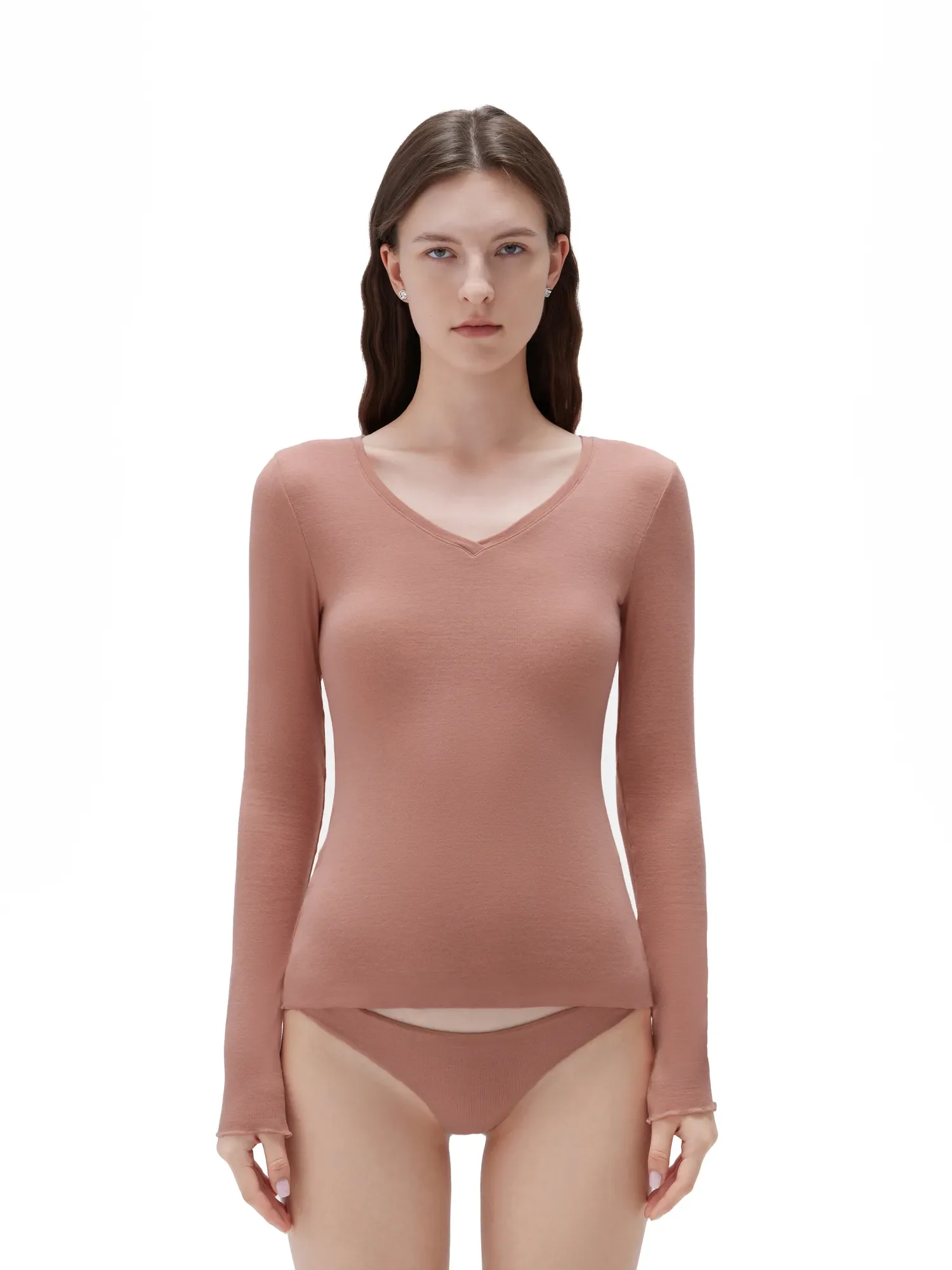 Cloud Cashmere V Neck Shirt - Long Sleeve - Image 13