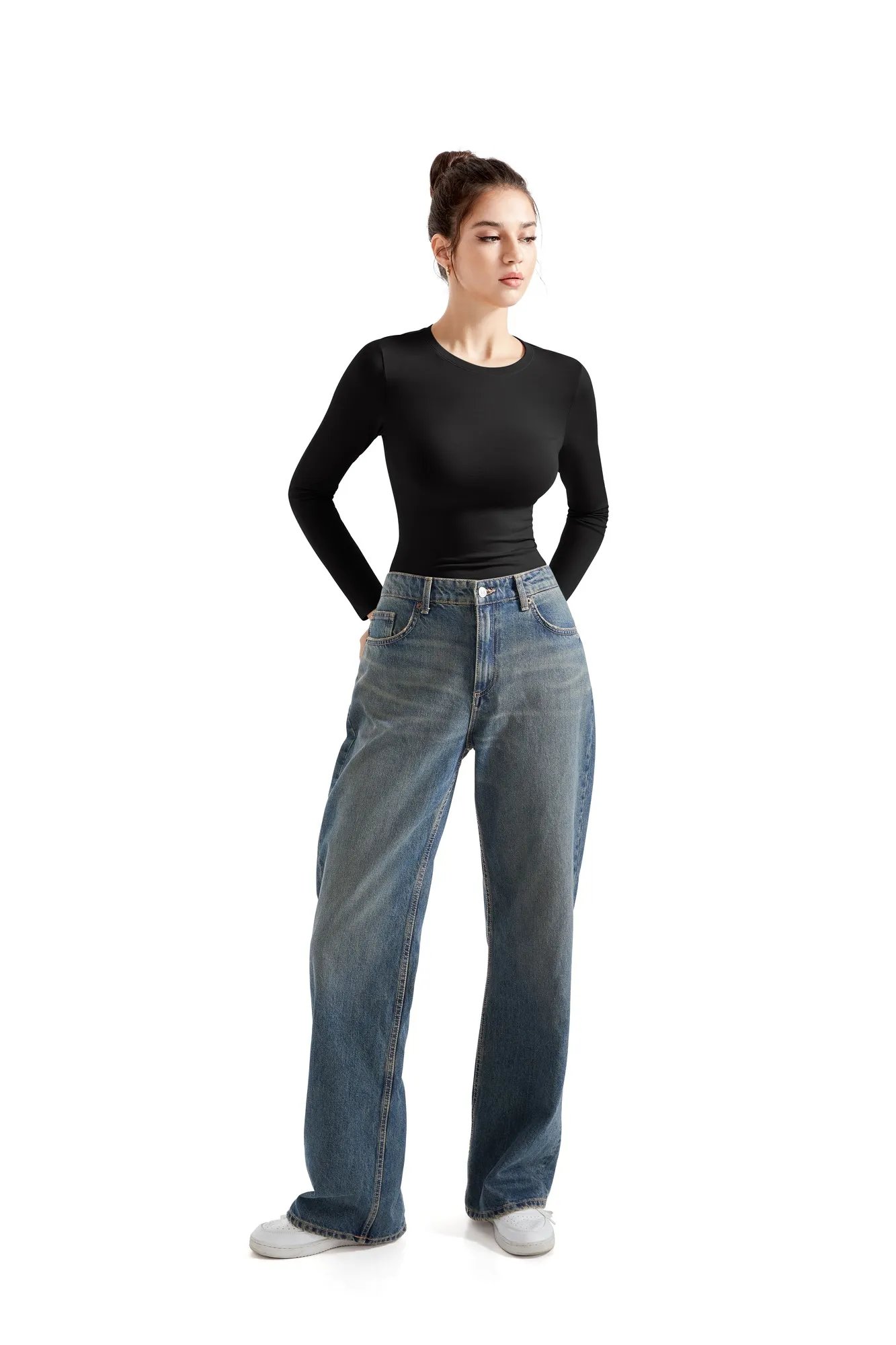 Cotton Jersey Crew Neck Shirt - Long Sleeve - Image 10