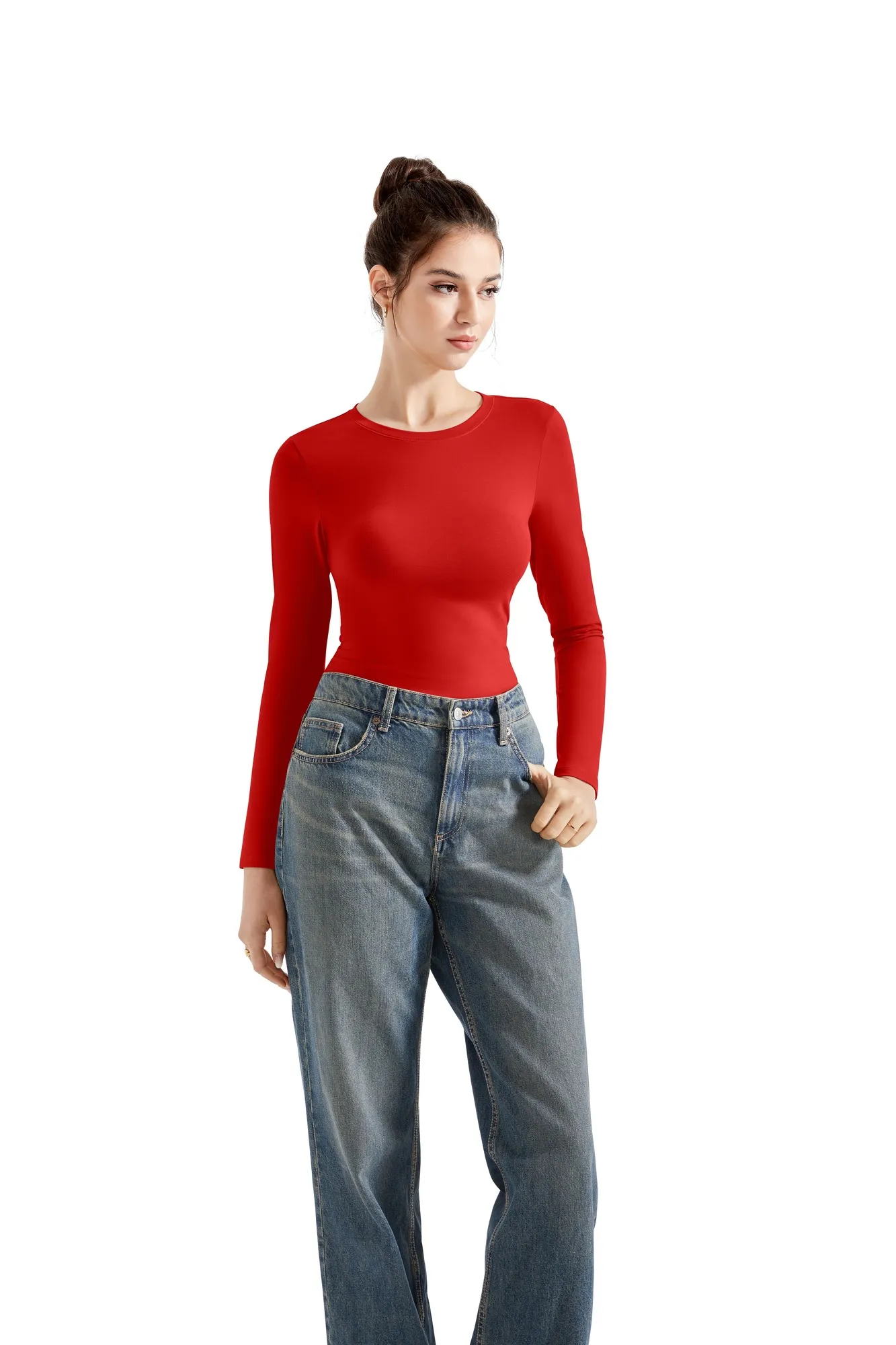 Cotton Jersey Crew Neck Shirt - Long Sleeve - Image 32