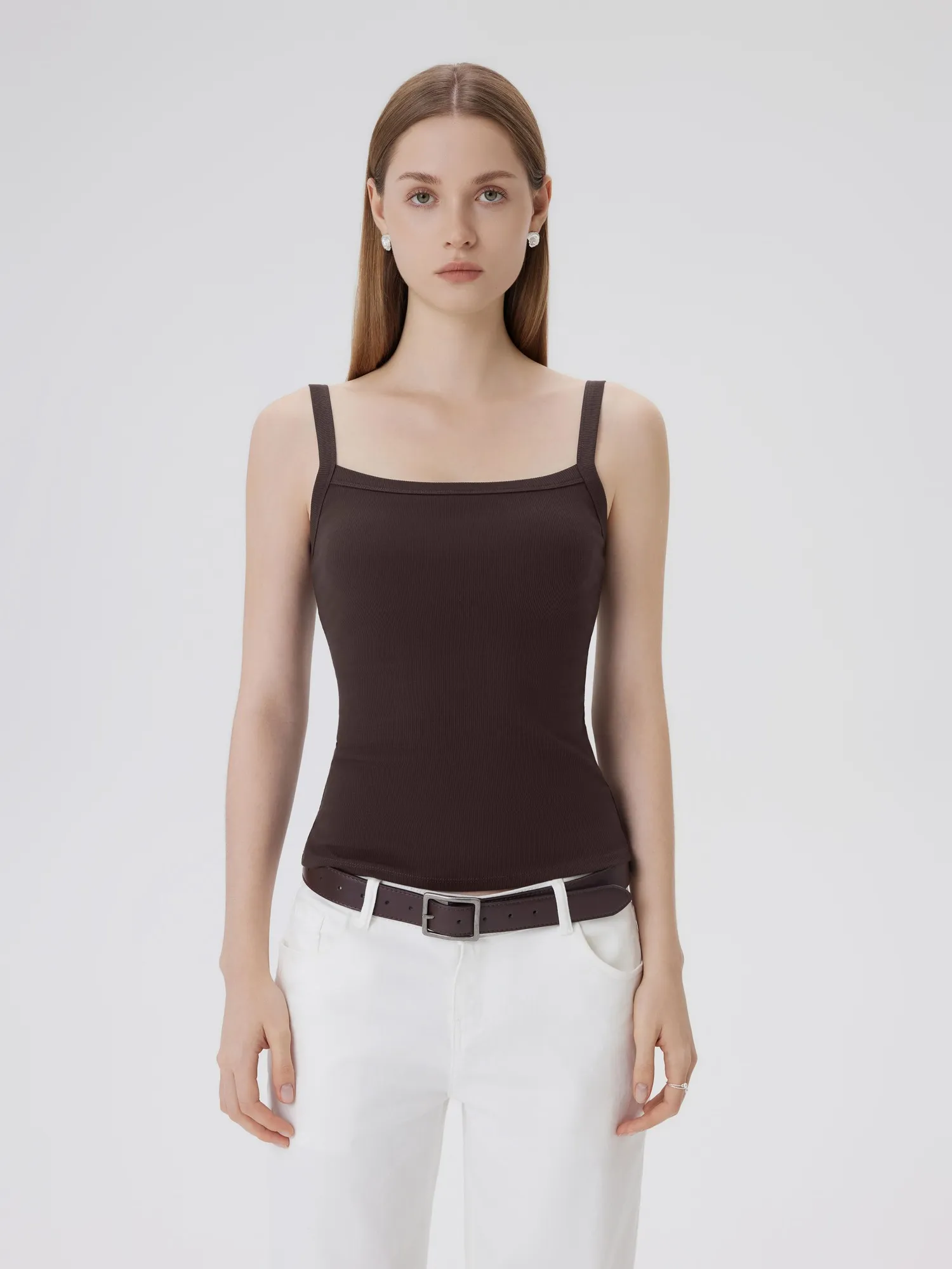 Cotton Rib Square Padded Tank Tops - Image 15