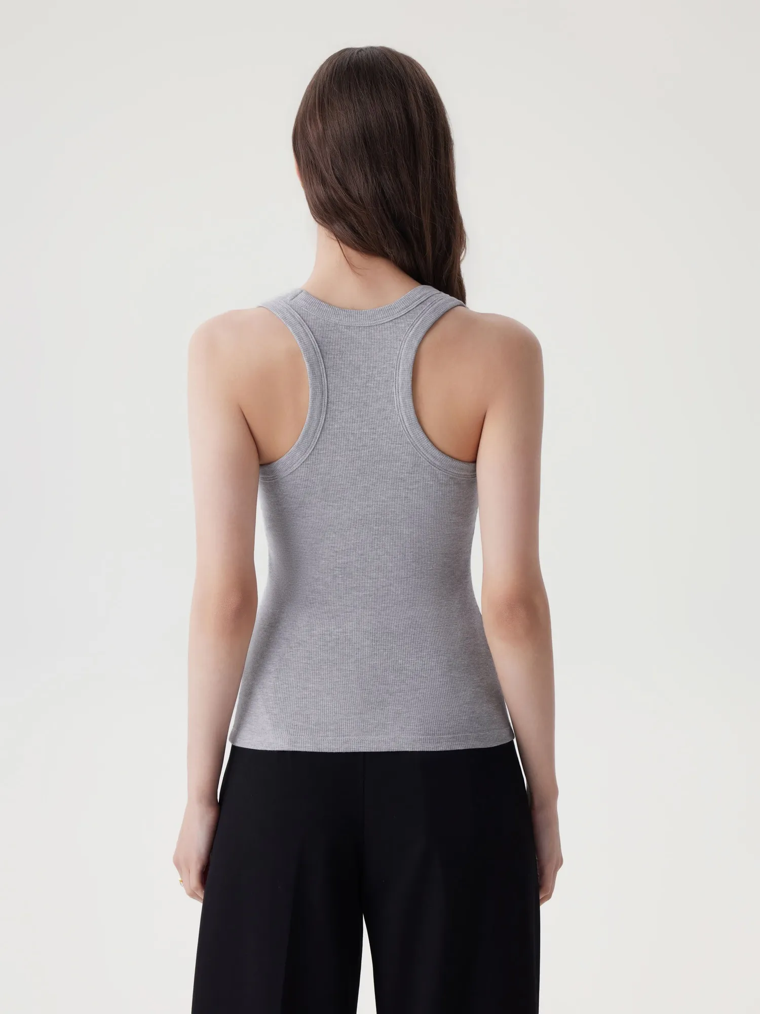 Cotton Ribbed Square Neck Tank Tops - Image 35