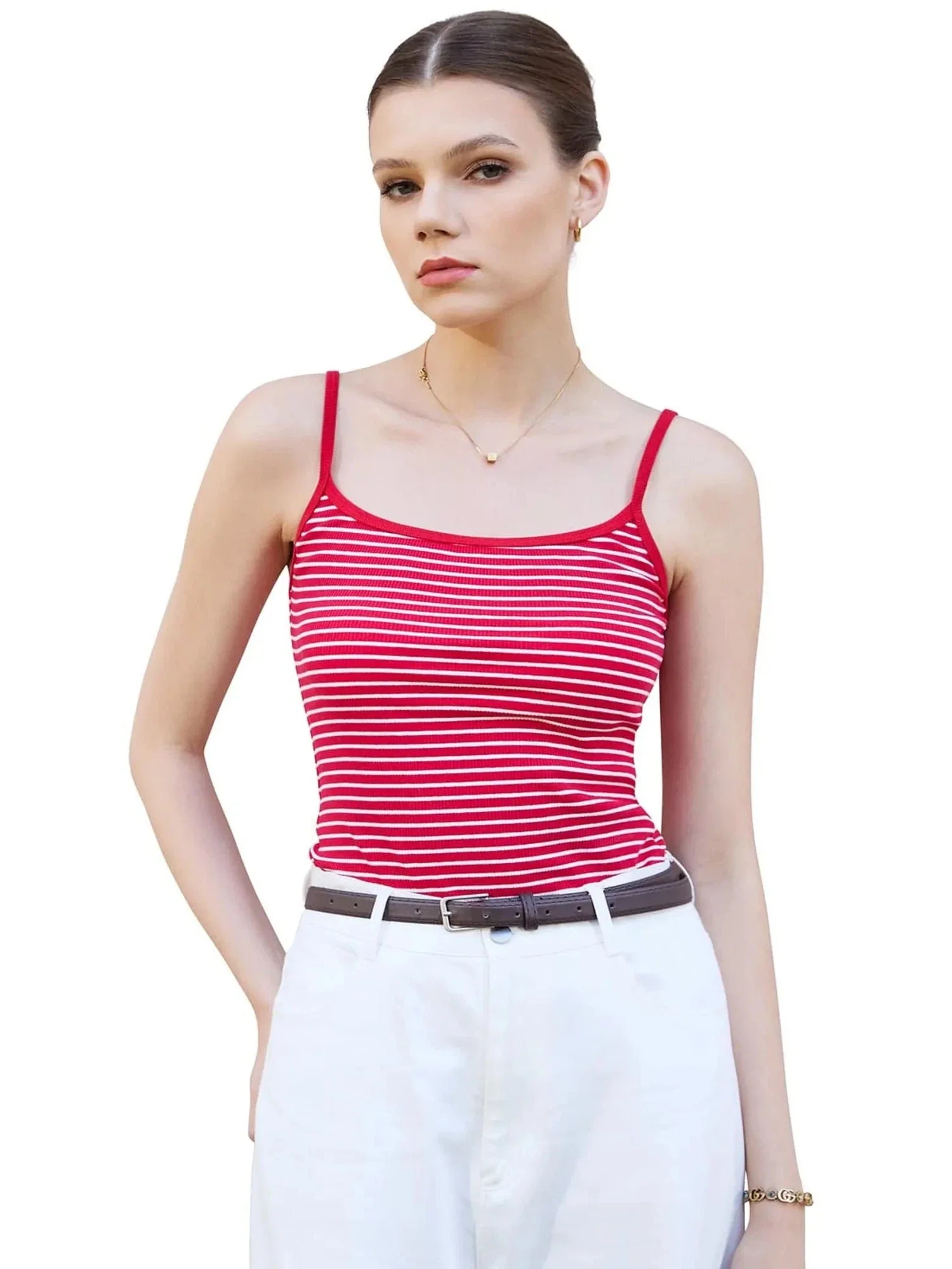 Flash Sales - Cotton Ribbed Stripe Cami Tank Top - Image 13