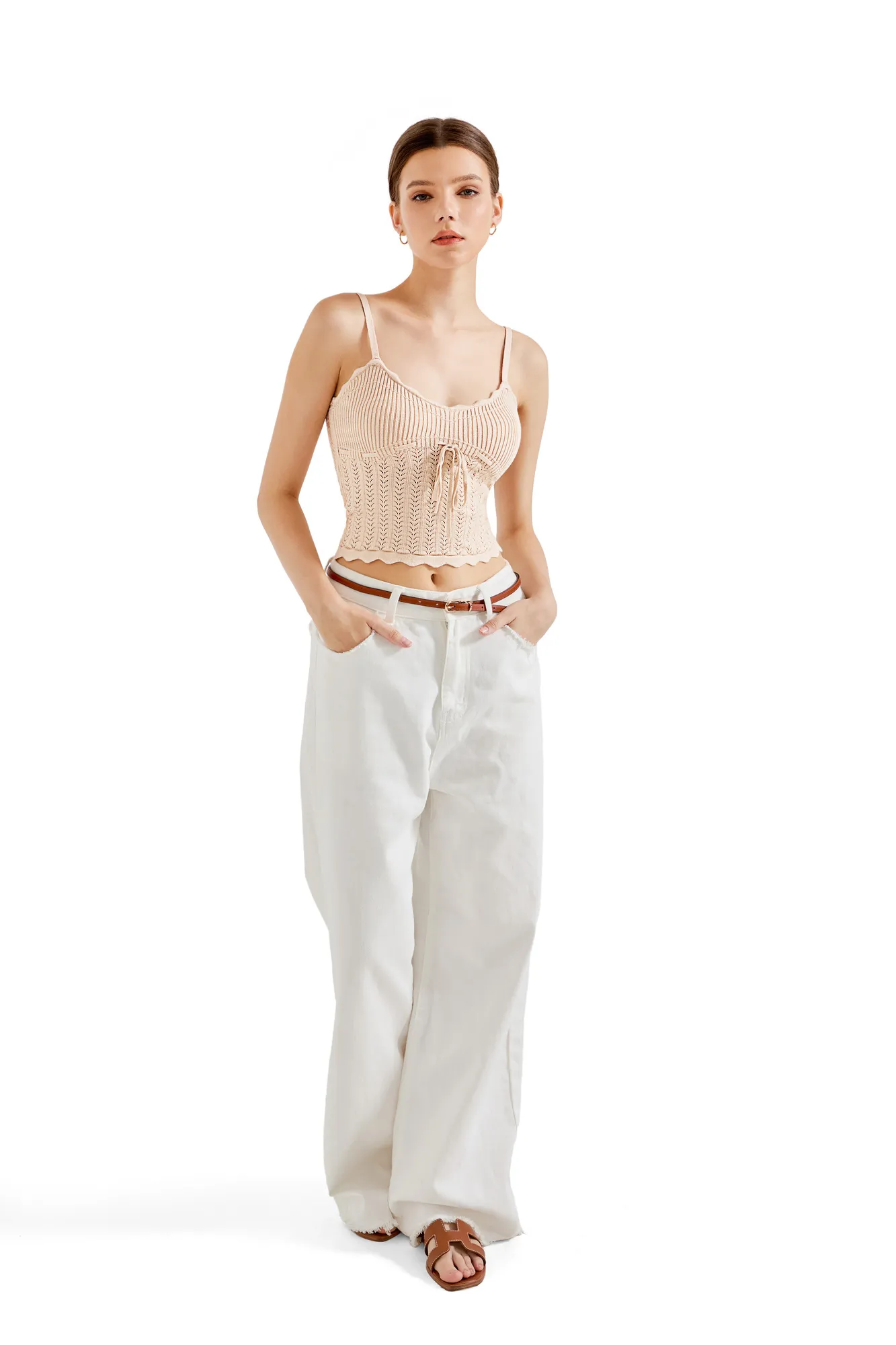 Crochet Cami V Neck Tank Top - Image 20