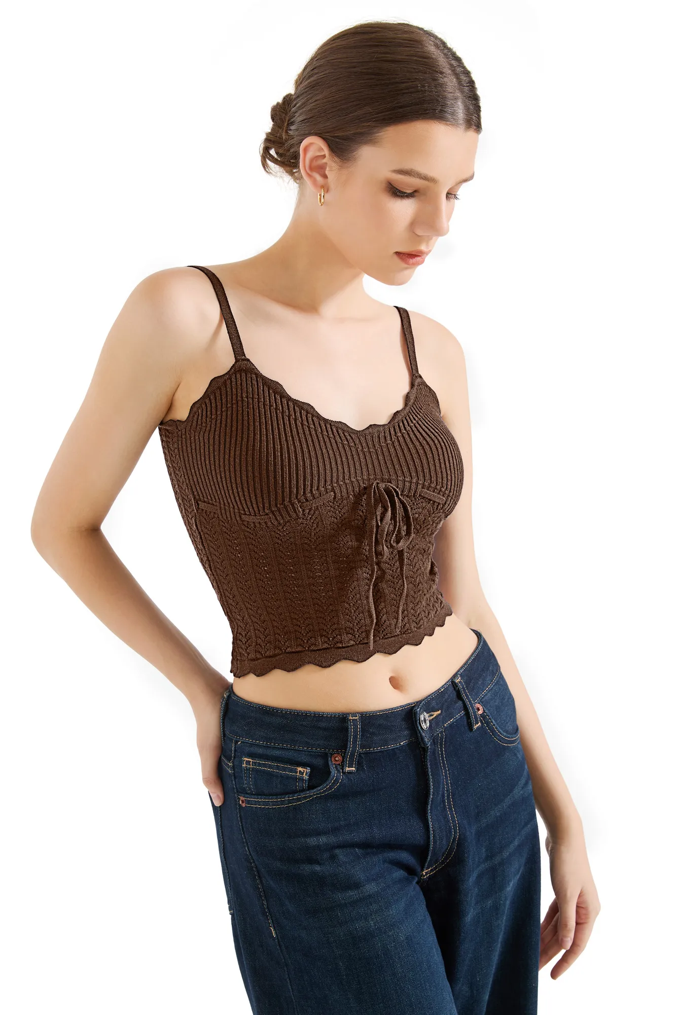 Crochet Cami V Neck Tank Top - Image 29