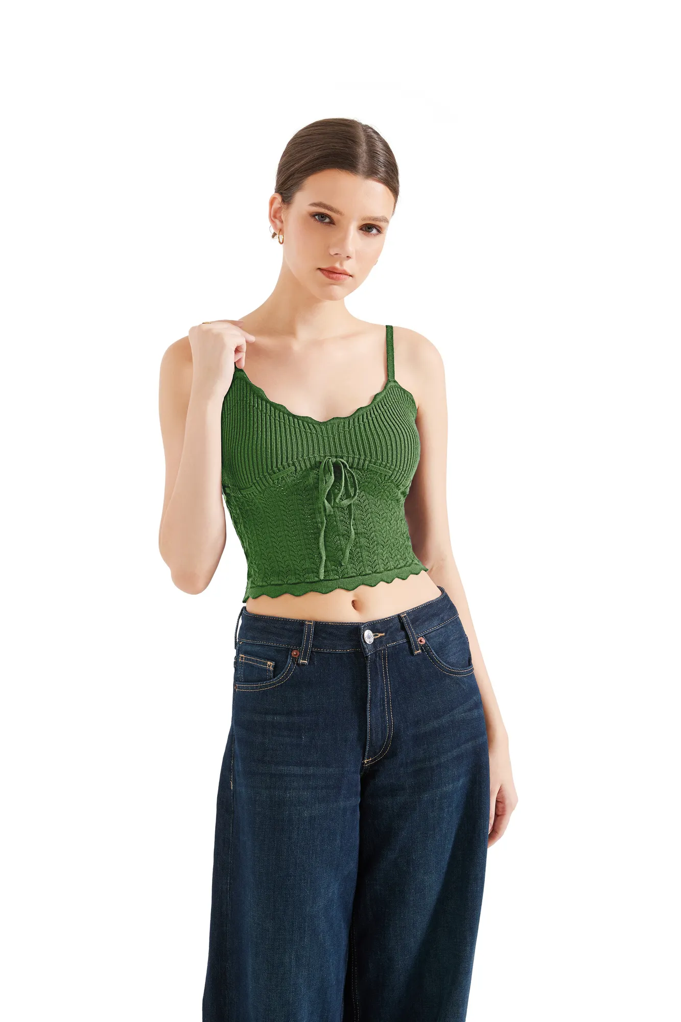Crochet Cami V Neck Tank Top - Image 39