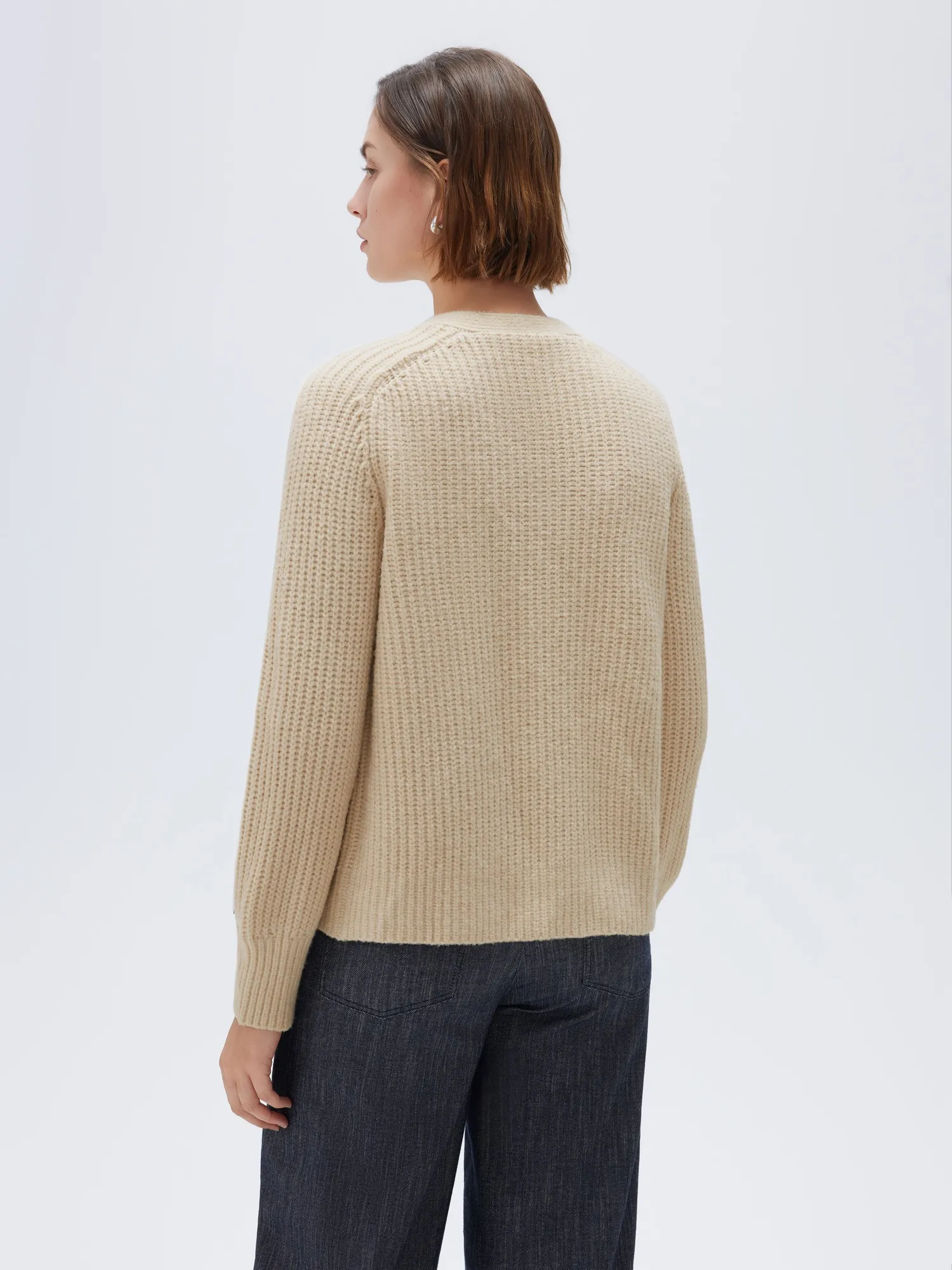 Deep V Neck Button Down Sweater - Image 2