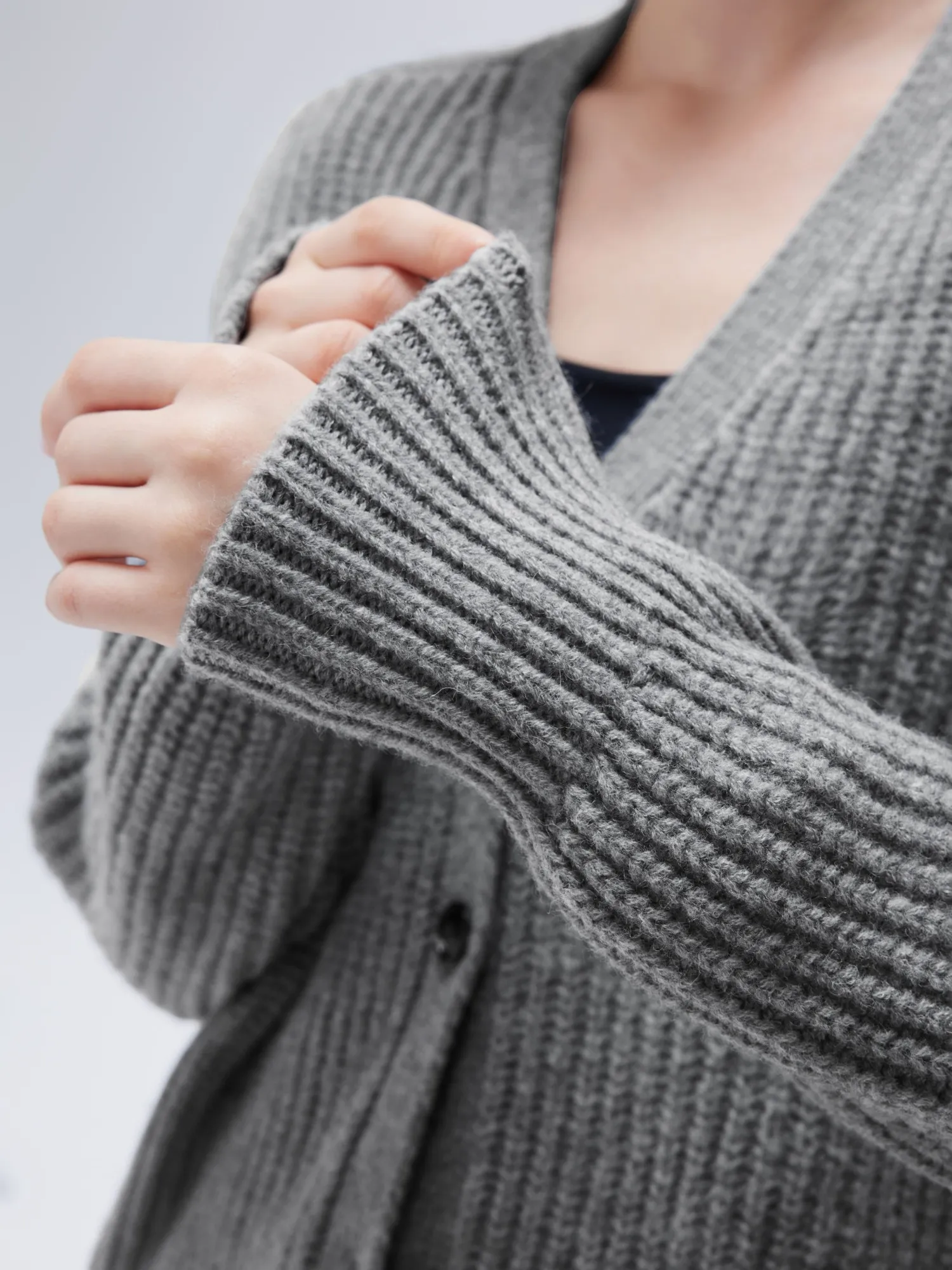 Deep V Neck Button Down Sweater - Image 27