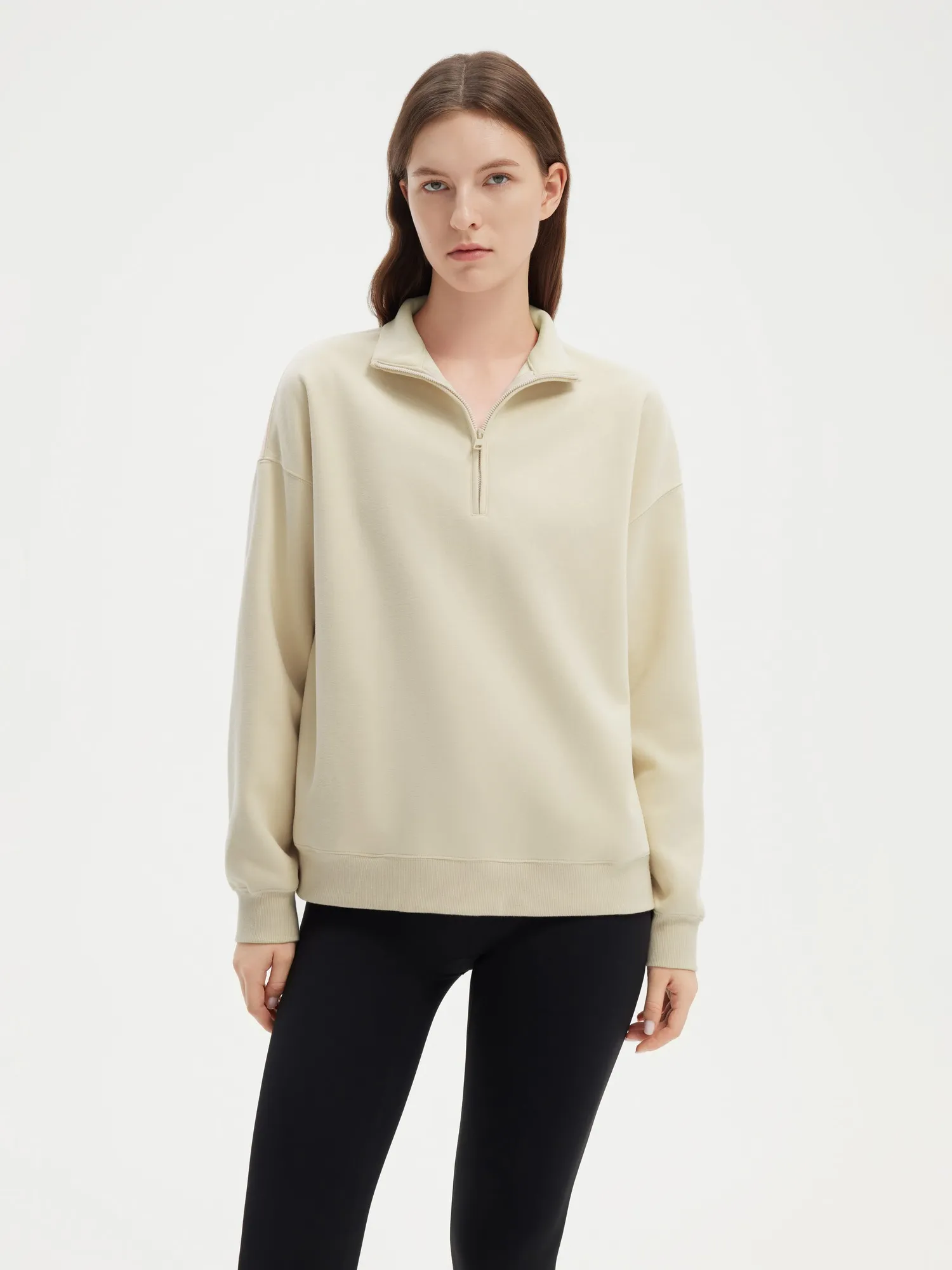 Half Zip Stand Collar Sweatshirt - Image 19