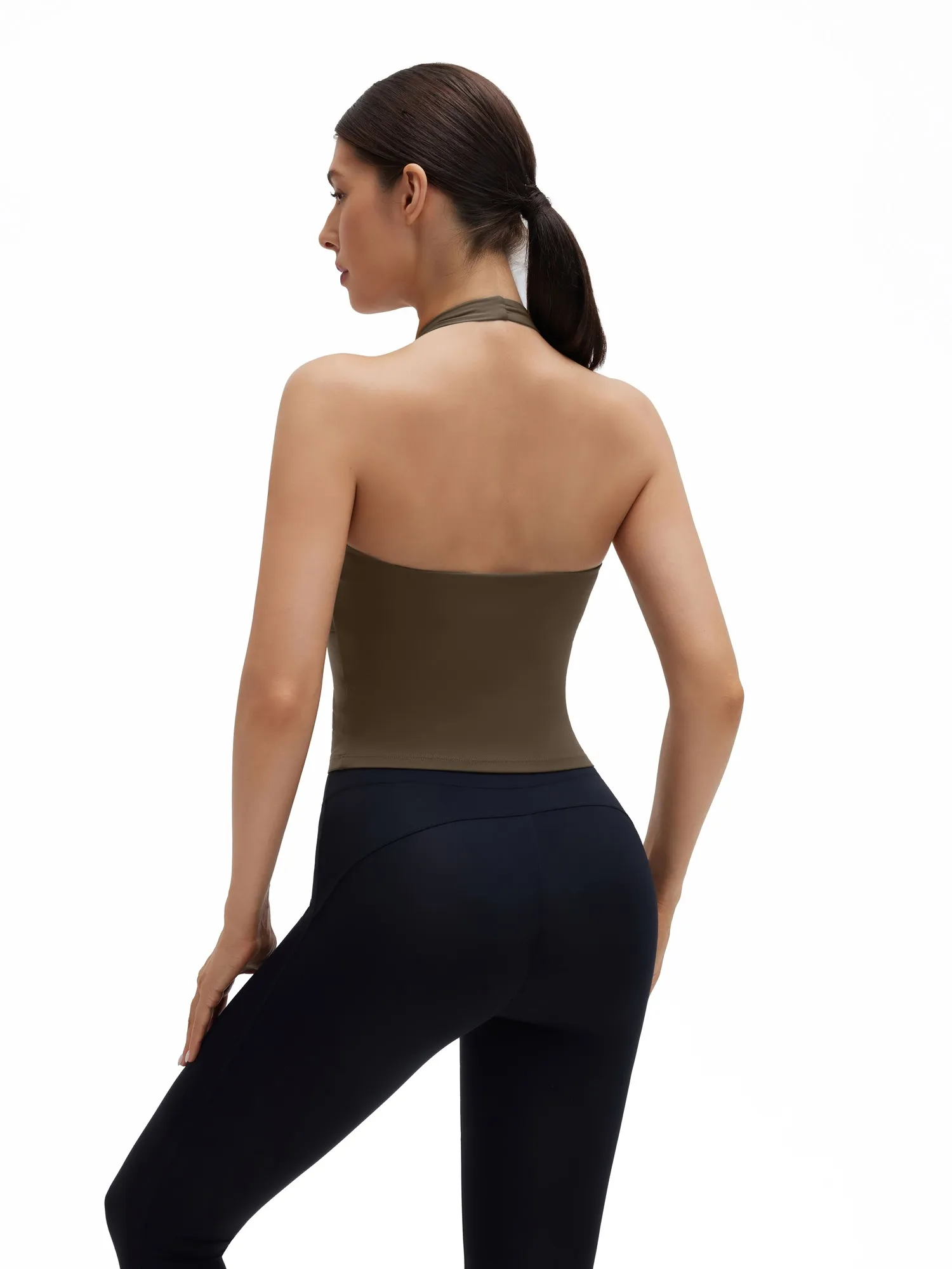 Halter Deep V Neck Wrap Workout Tank Tops - Image 12