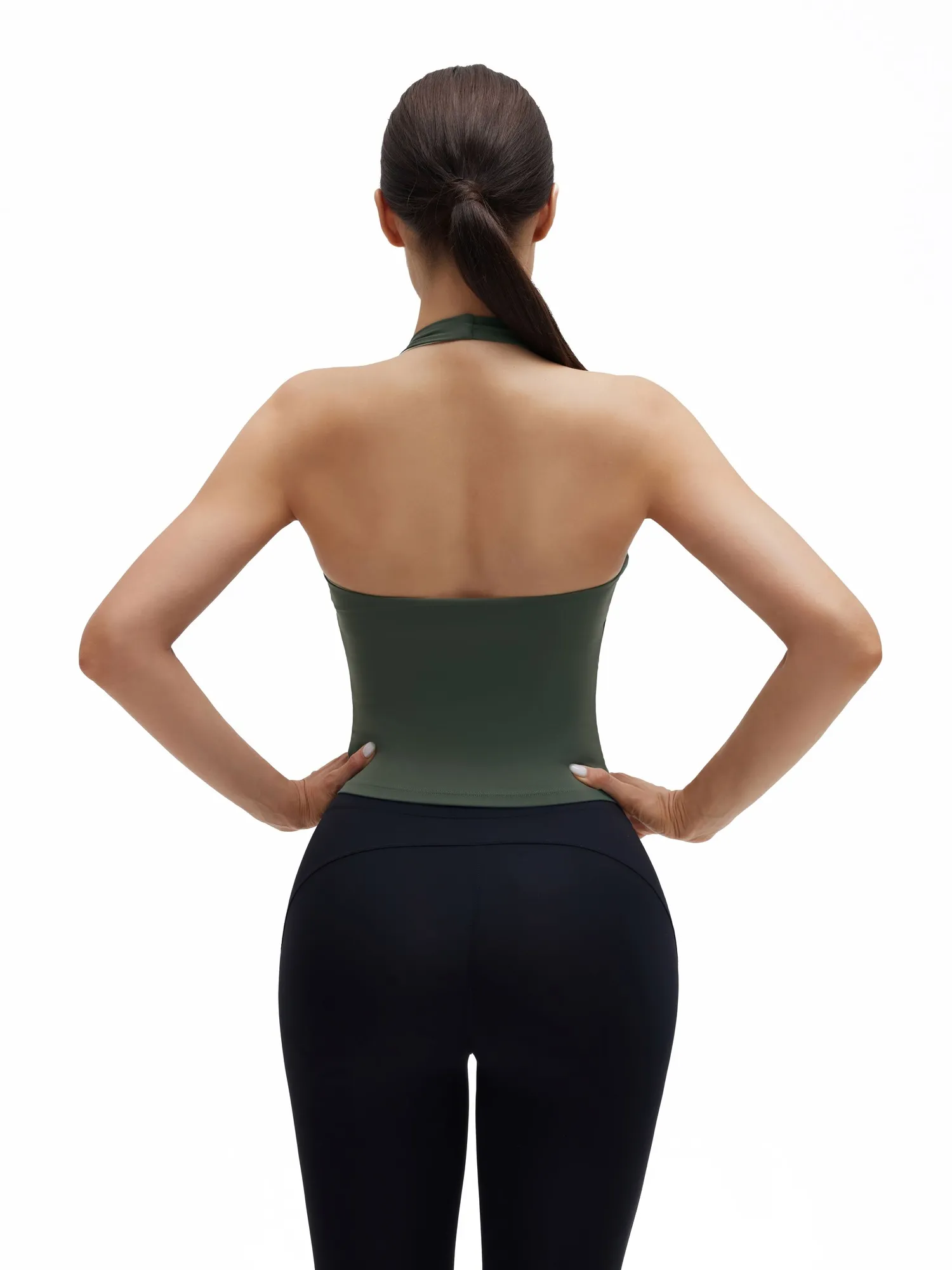 Halter Deep V Neck Wrap Workout Tank Tops - Image 17