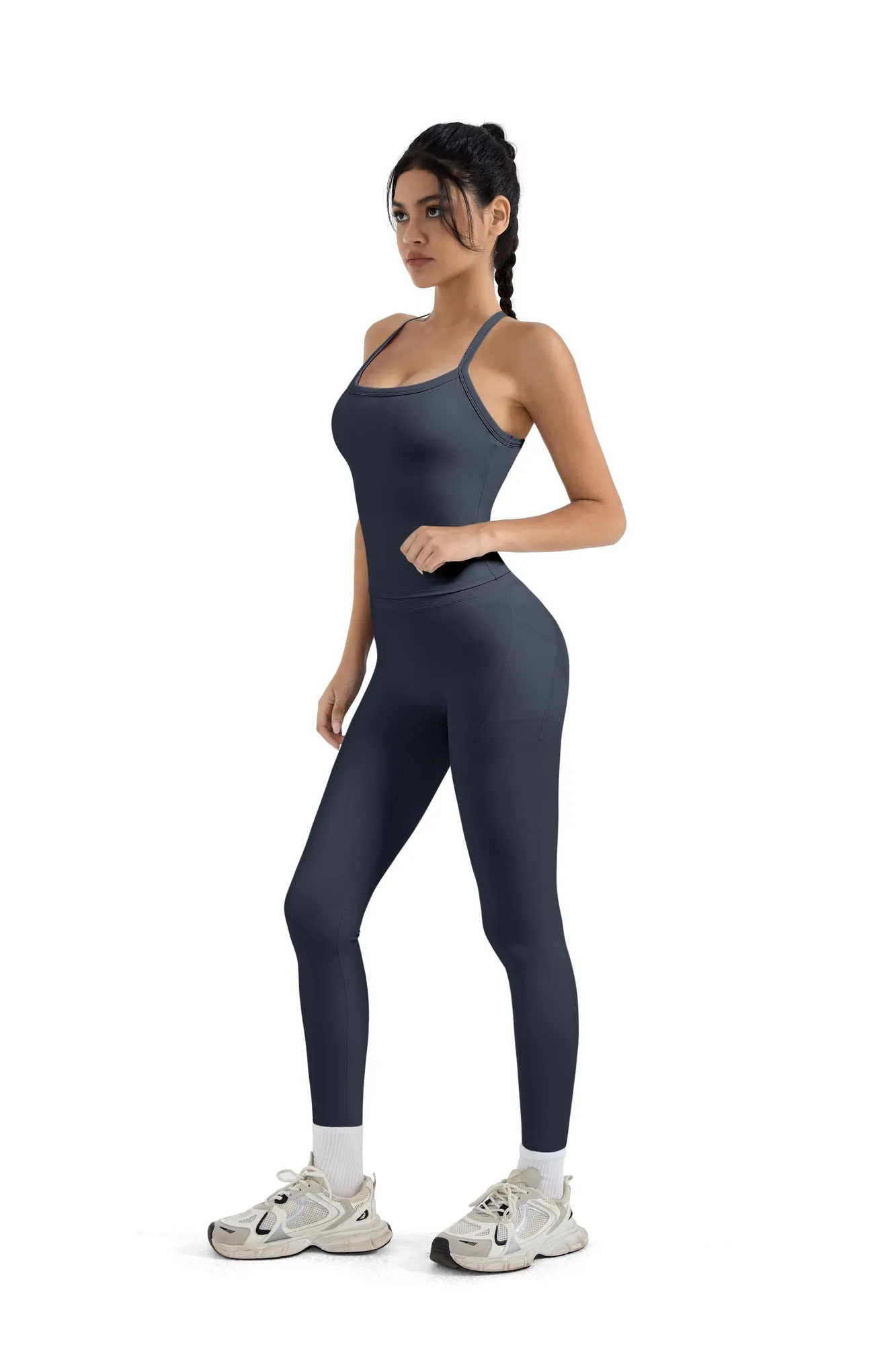 Halter Tank Top Leggings Workout Set - Image 27