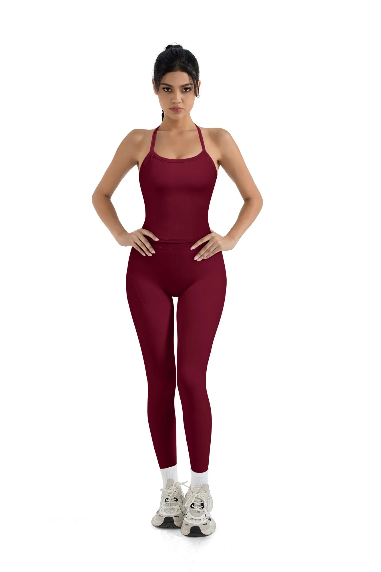 Halter Tank Top Leggings Workout Set - Image 66