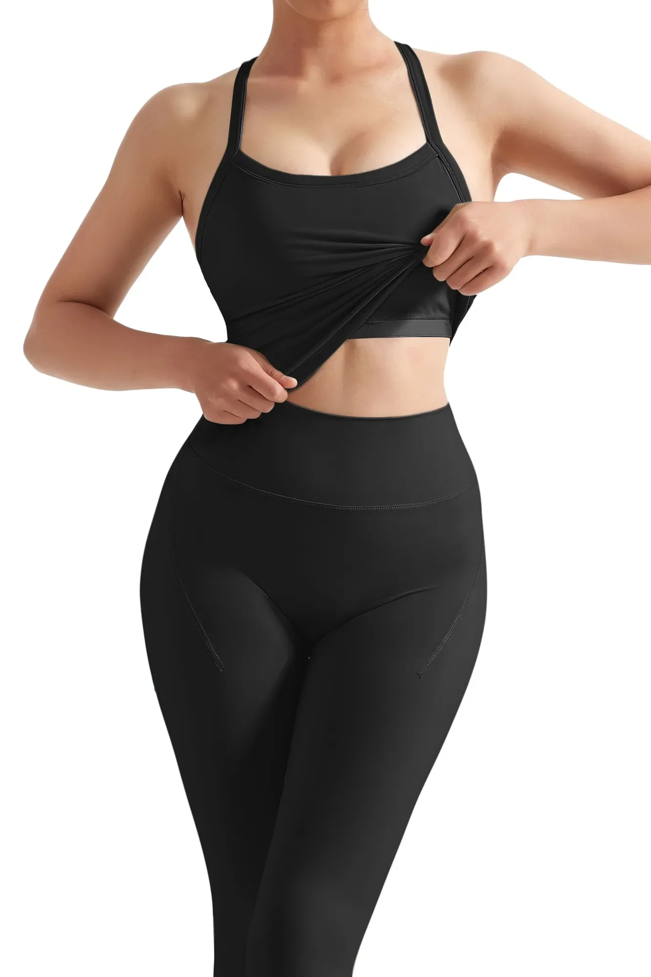 Halter Tank Top Leggings Workout Set - Image 7