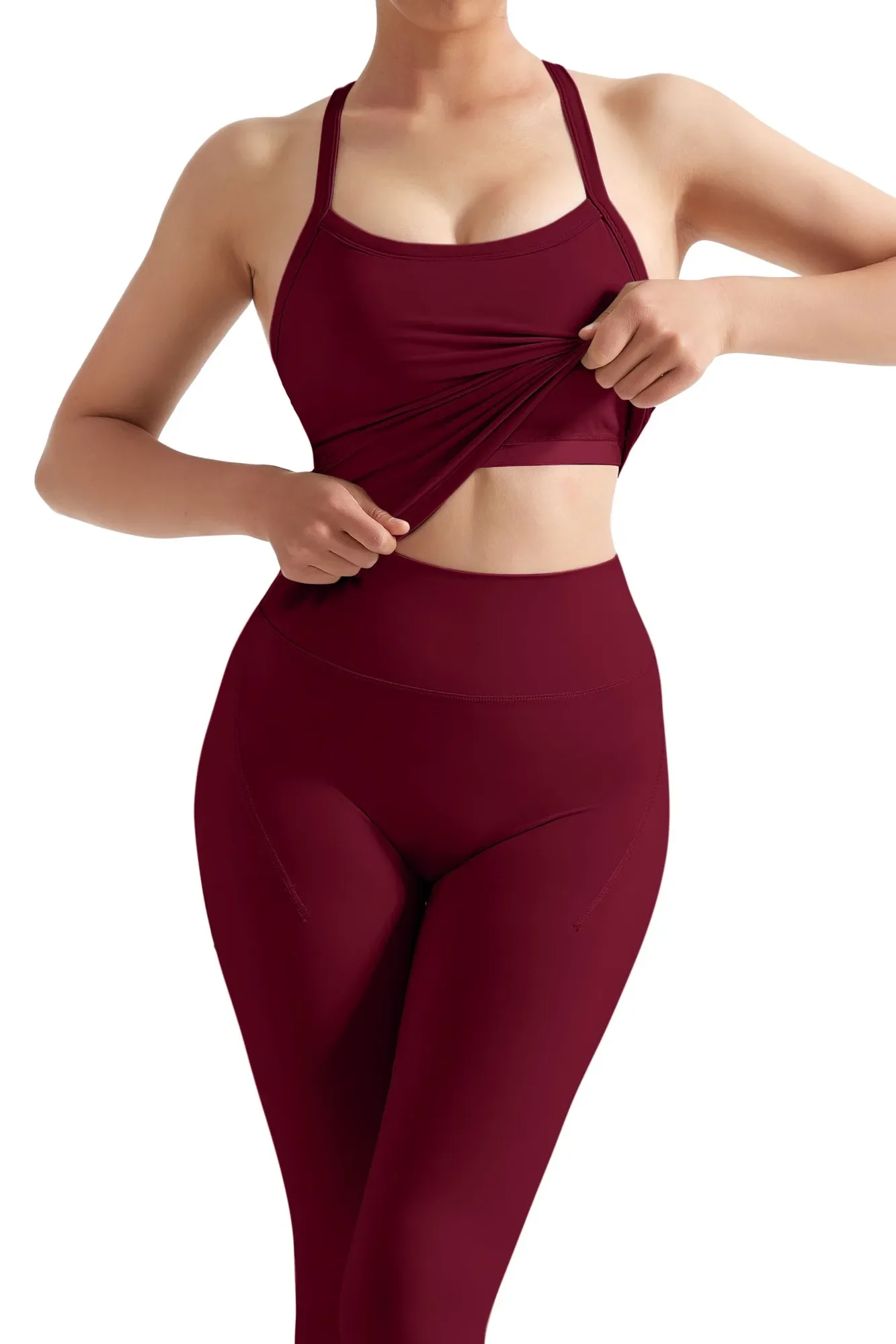 Halter Tank Top Leggings Workout Set - Image 70
