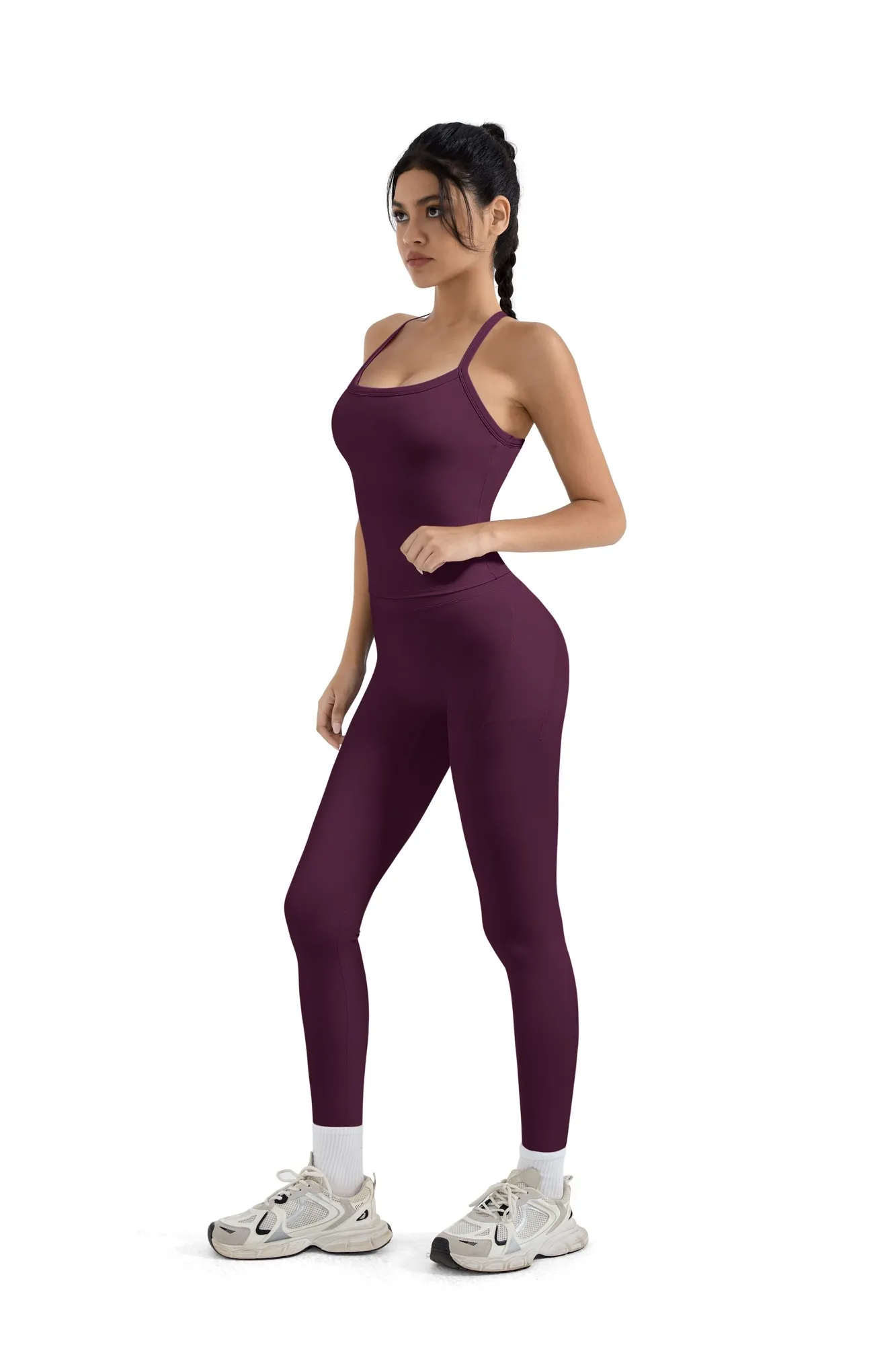 Halter Tank Top Leggings Workout Set - Image 78