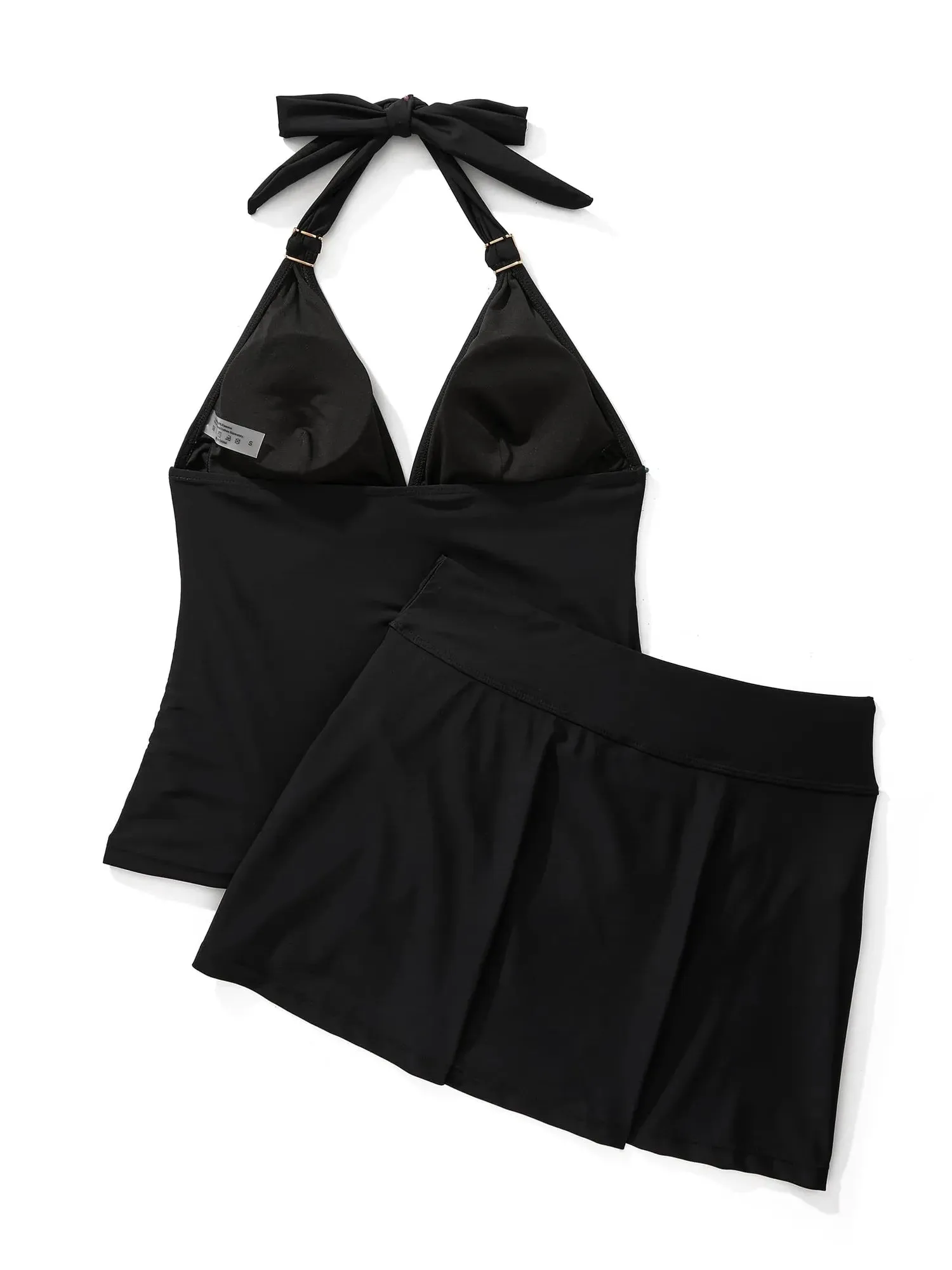 Halter Tankini Skirt Swimsuit - Image 50