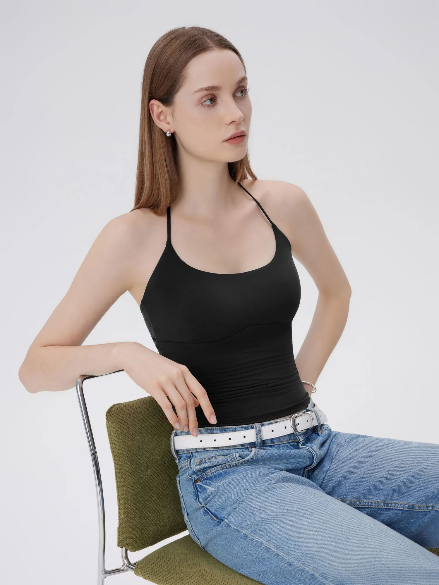 Open Back Silver Botton Y2K Tank Tops - Image 14