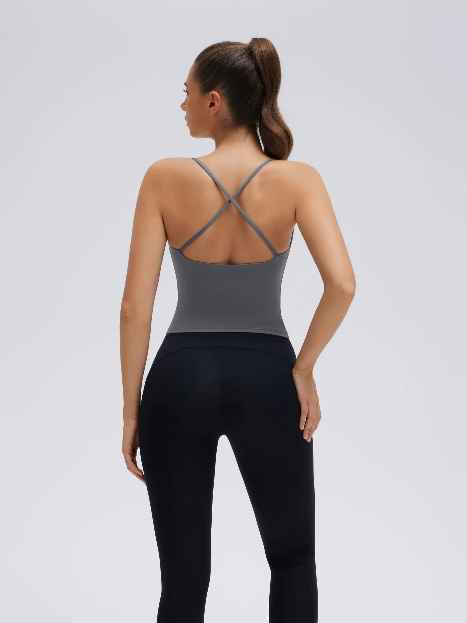 Longline Padded Open Back Spaghetti Strap Camisole Tops - Image 17